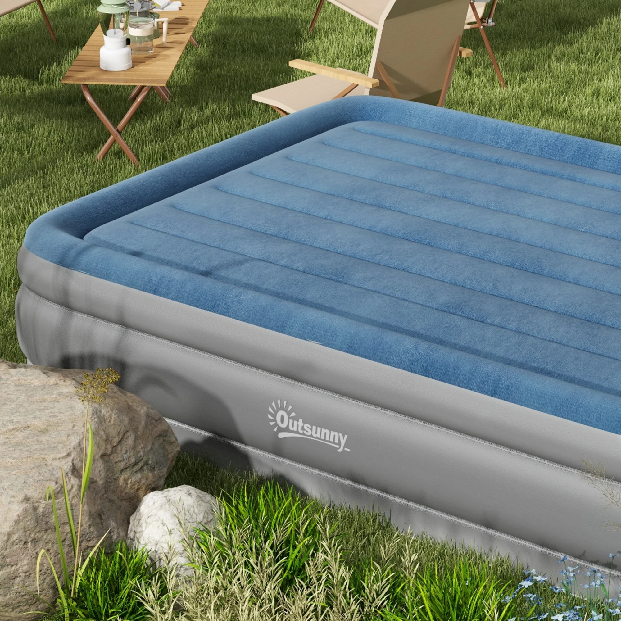Outsunny King Inflatable Mattress with Electric Pump, 203 x 152 x 46cm - Image 8