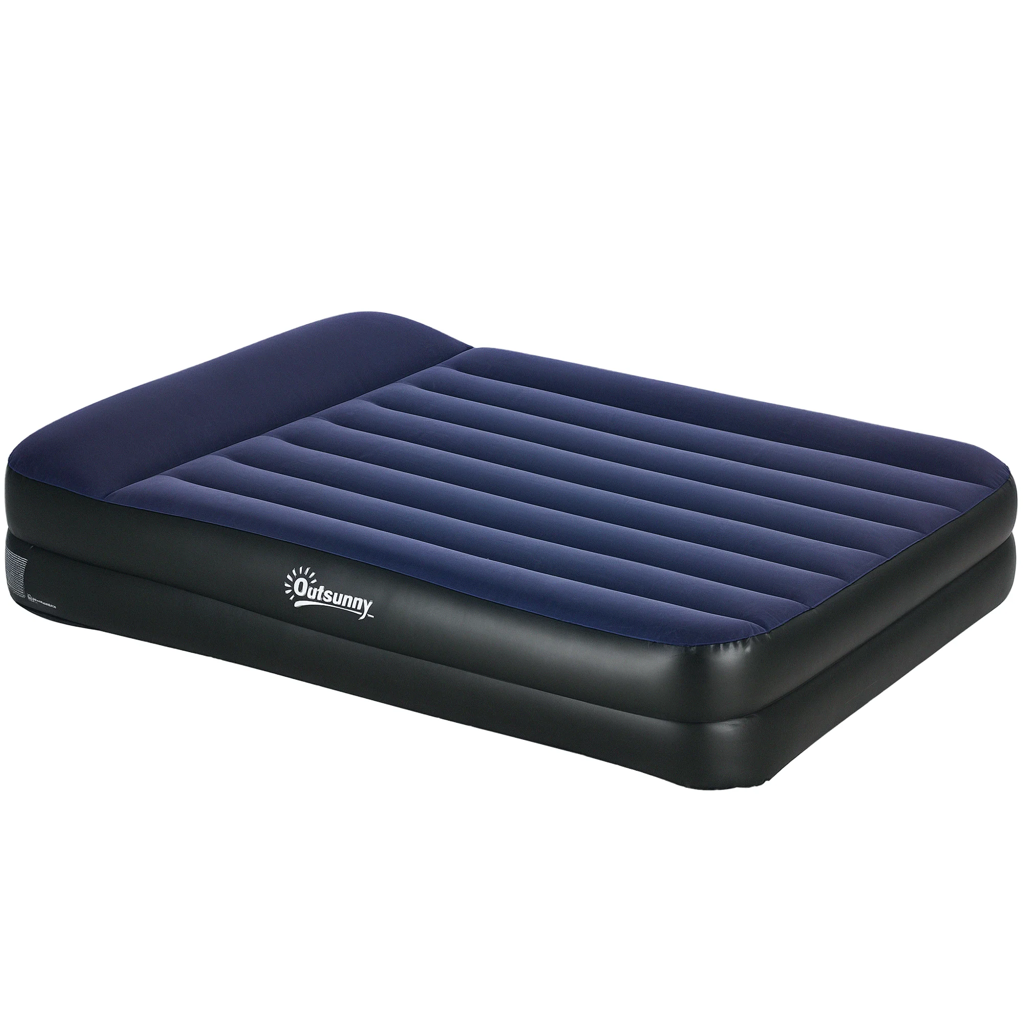 Outsunny King Inflatable Mattress with Electric Pump and Integrated Pillow