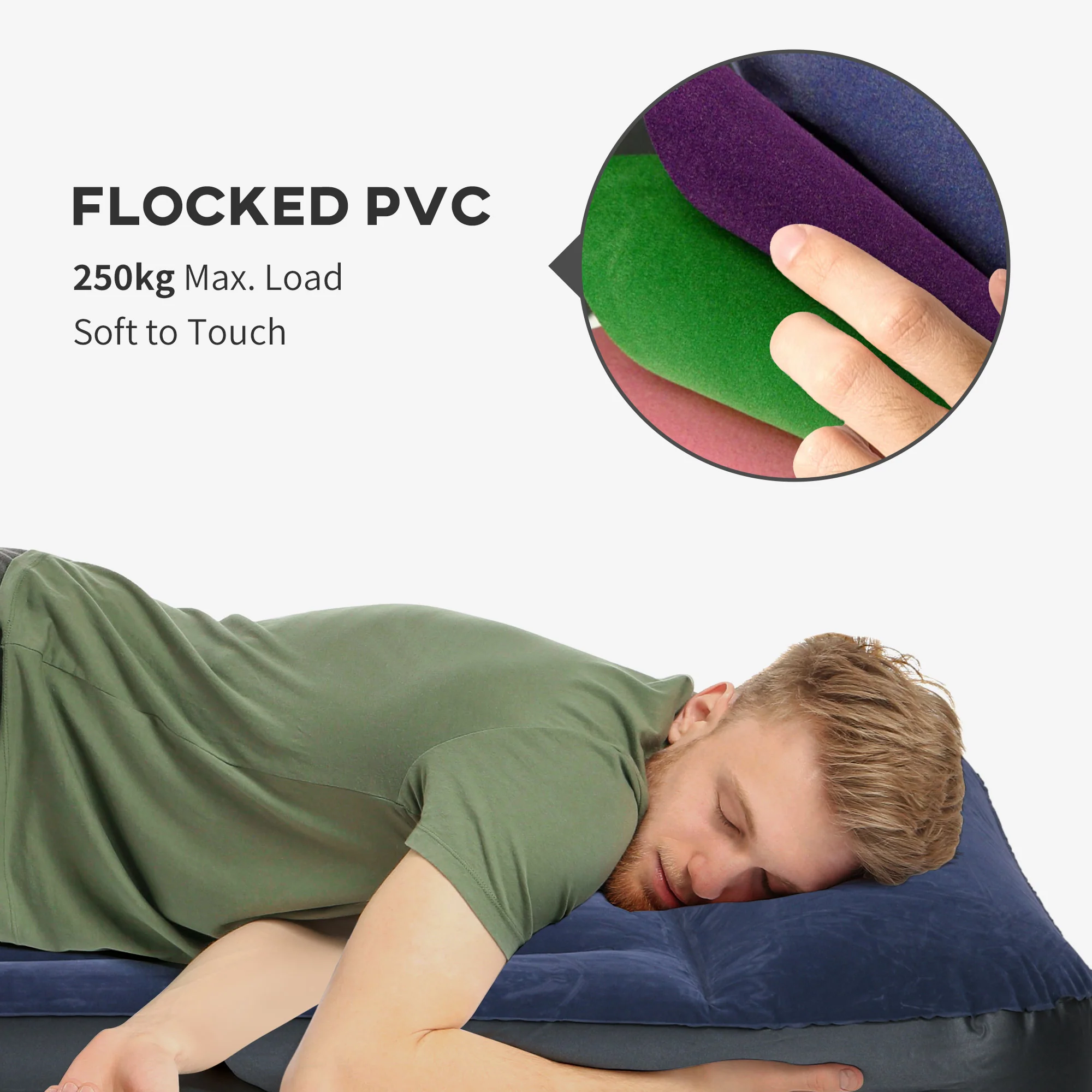 Outsunny King Inflatable Mattress with Electric Pump and Integrated Pillow - Image 6