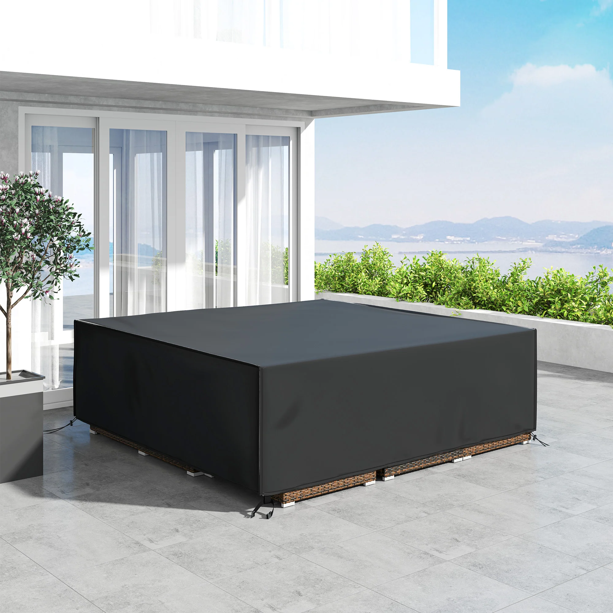 Outsunny Large Garden Set Square Cover Outdoor Furniture Waterproof Resist Fade - Image 7