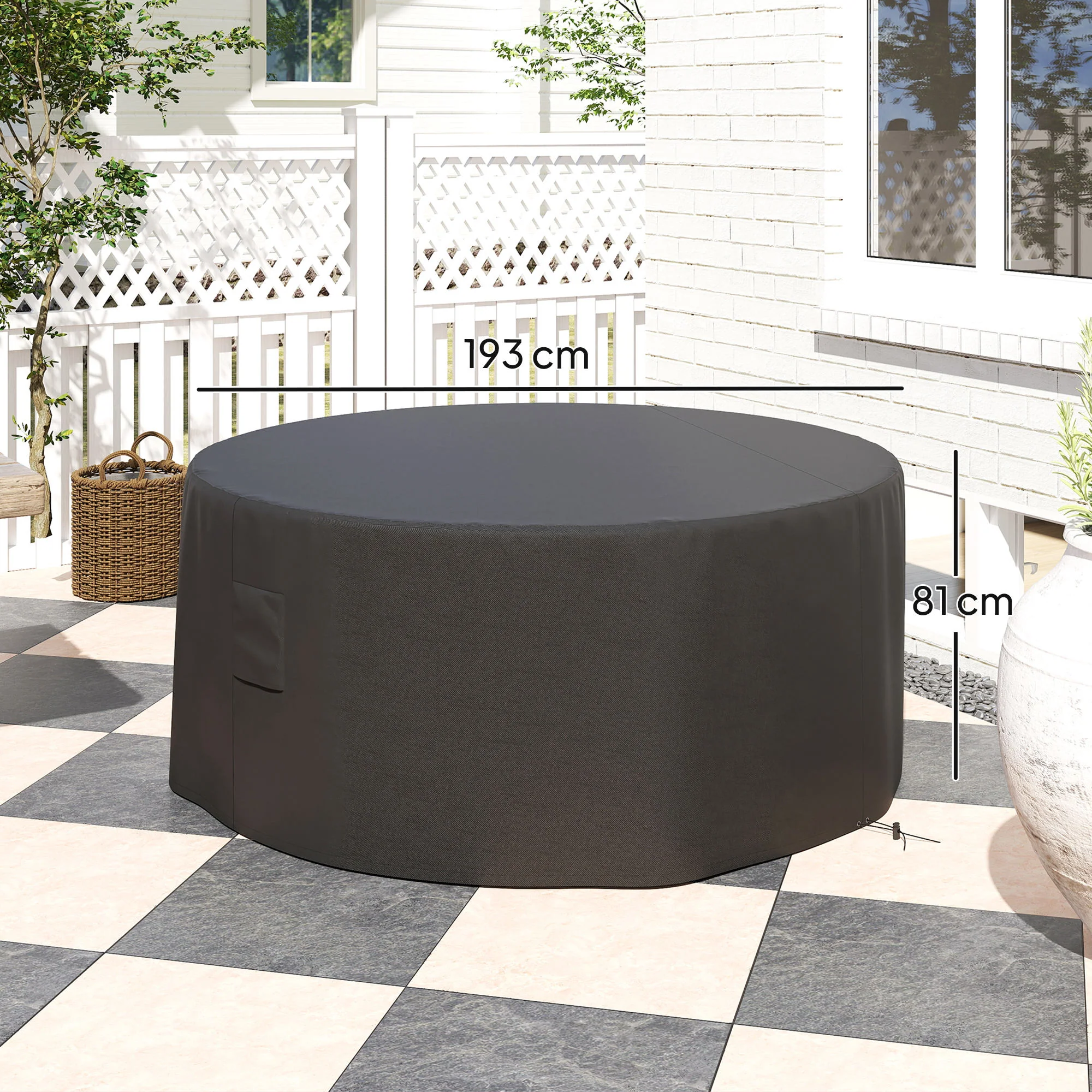 Outsunny Large Outdoor Set Round Cover Garden Furniture Waterproof - Image 5