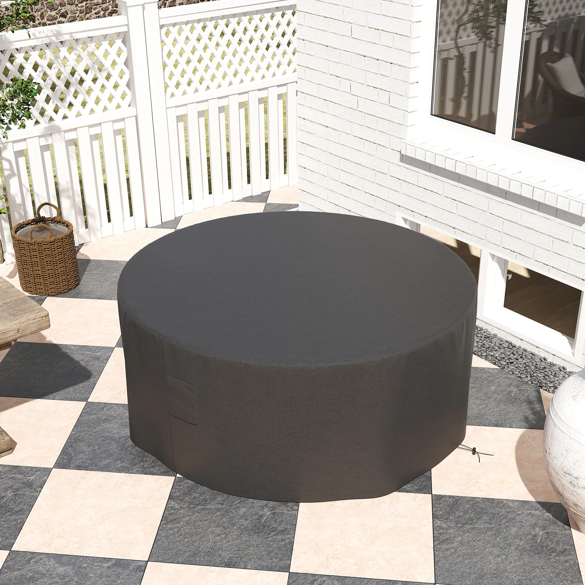 Outsunny Large Outdoor Set Round Cover Garden Furniture Waterproof - Image 8