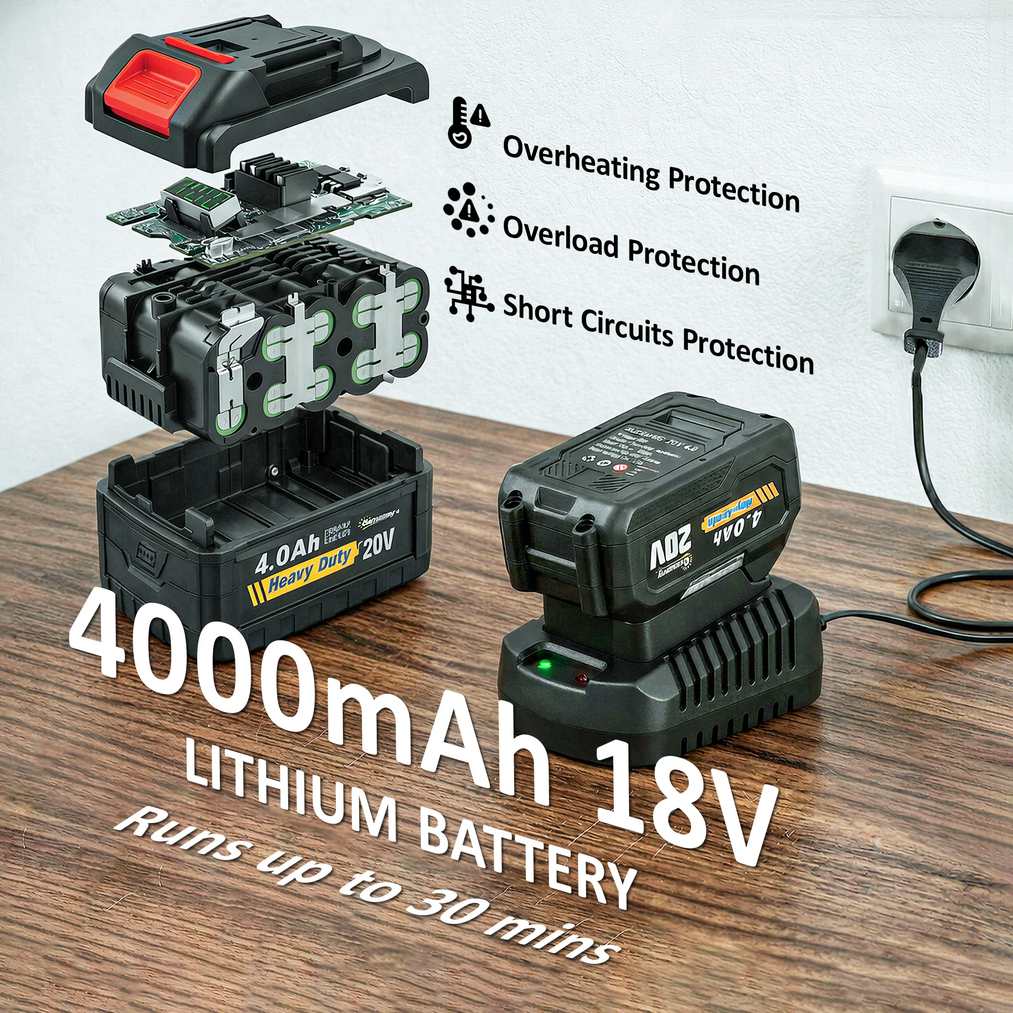 Outsunny Leaf Blower Cordless With 4000mAh Battery & Charger - Image 4