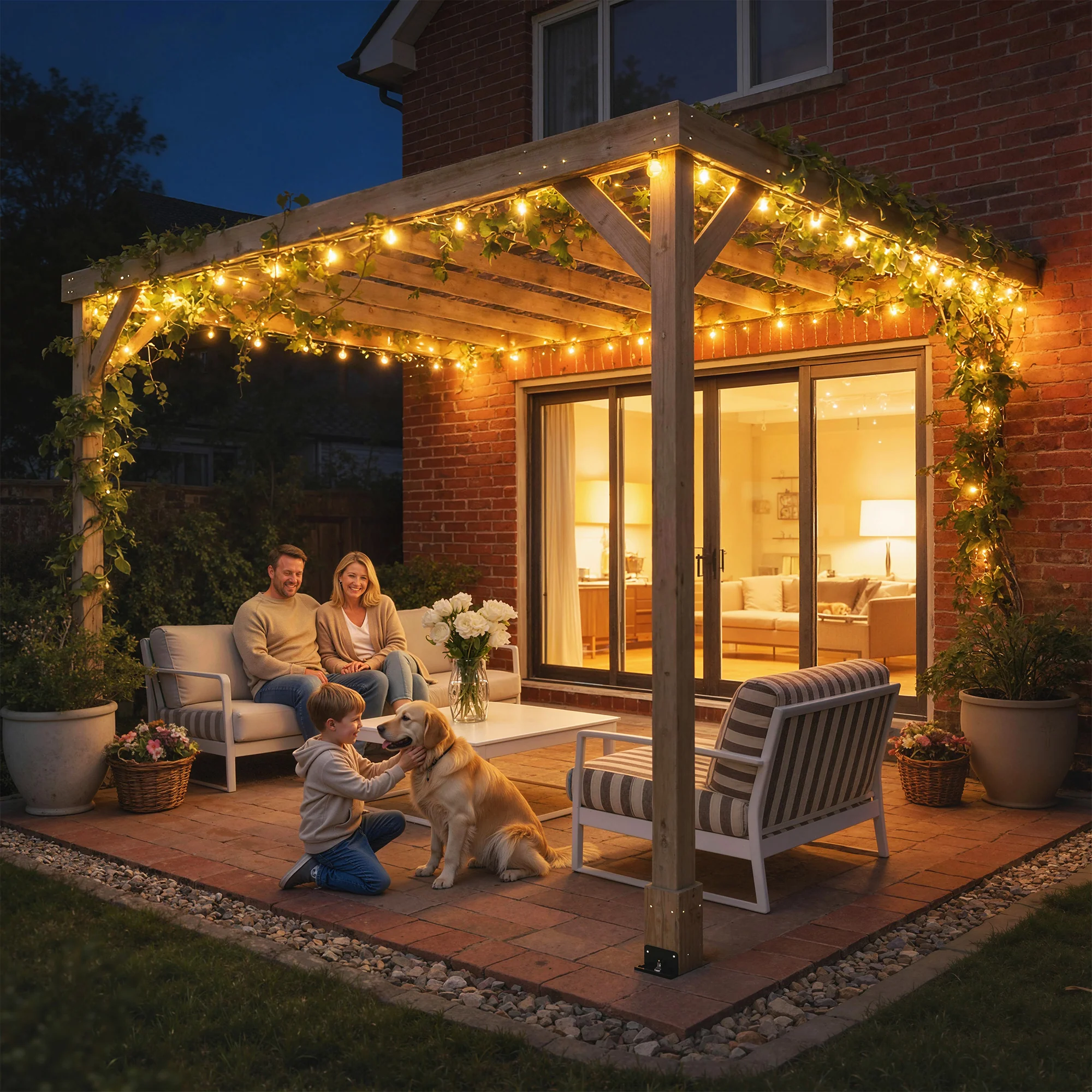 Outsunny Lean-To Wooden Pergola Kit, Grape Trellis with Stable Structure - Image 9