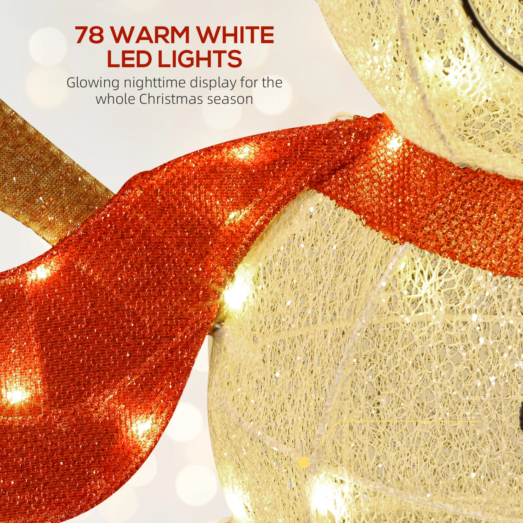 Outsunny Lighted Christmas Snowman Waterproof Outdoor Christmas Decorations - Image 4