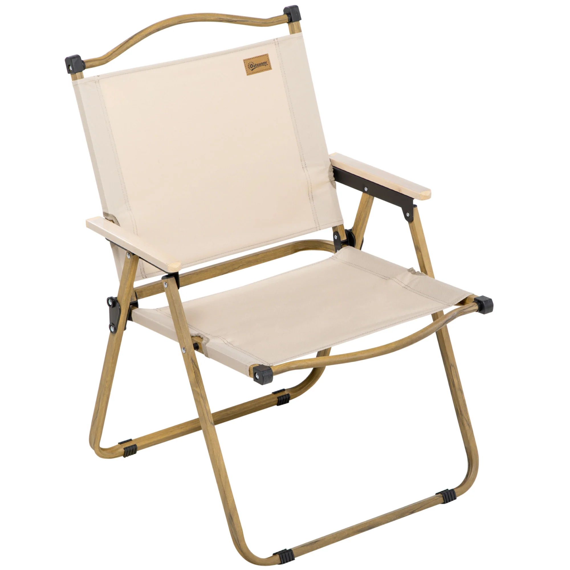 Outsunny Lightweight Portable Folding Chair For Camping, Fishing, Khaki - Image 10