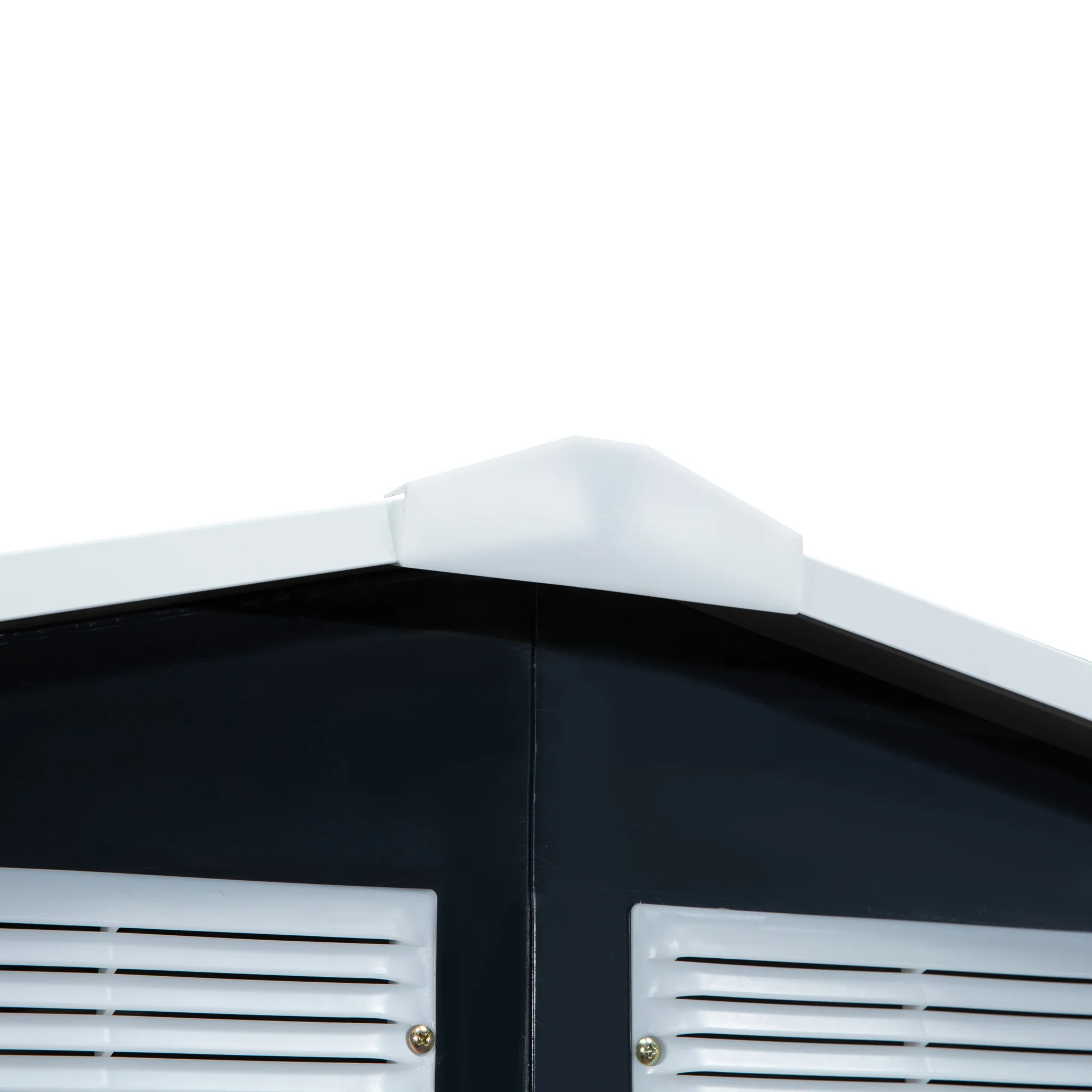 Outsunny Lockable Garden Shed Large Patio Roofed Tool Metal Storage Building Foundation Sheds Box Outdoor Furniture, 7ft X 4ft, Dark Grey - Image 7