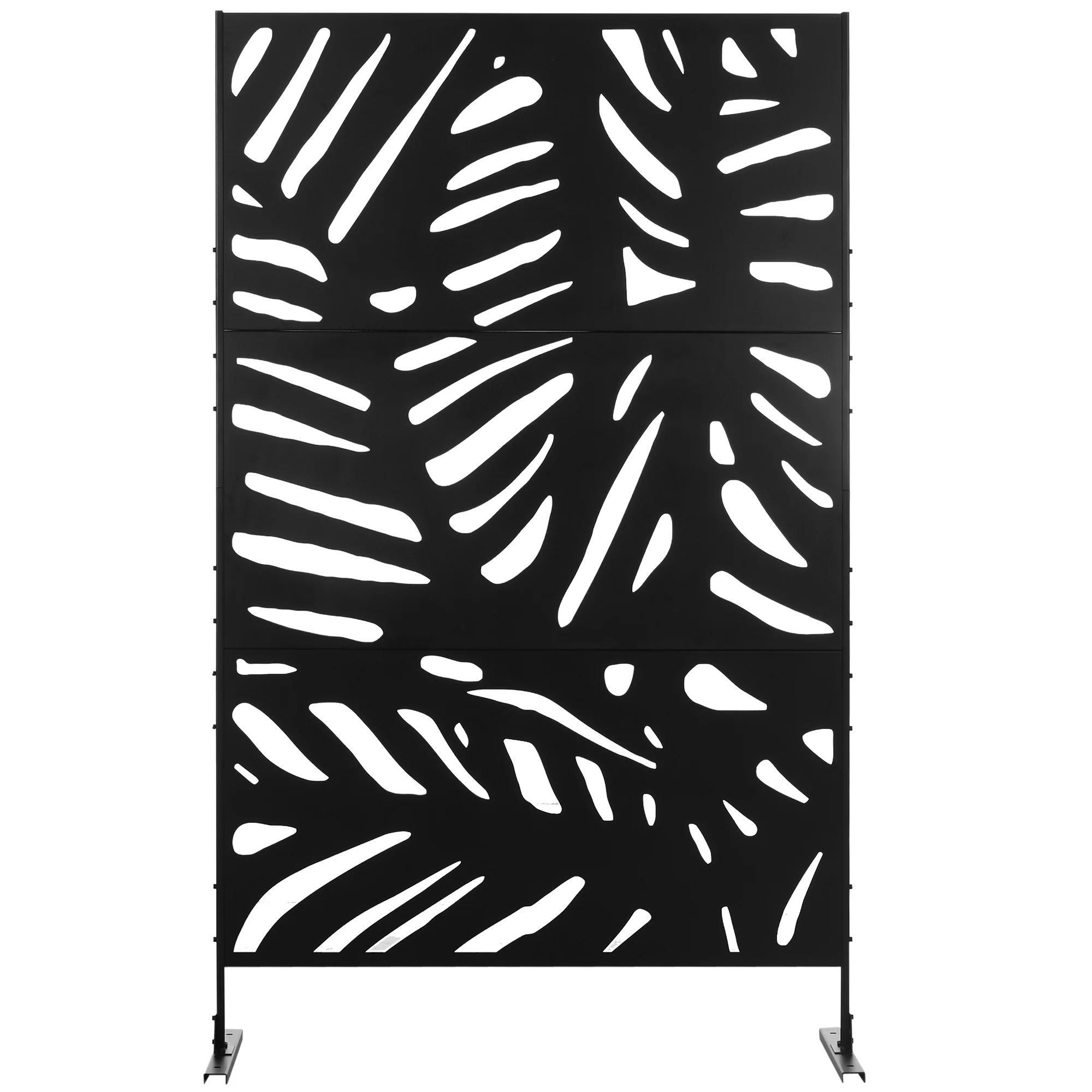 Outsunny Metal Outdoor Privacy Screen with Stand for Garden Black - Image 7