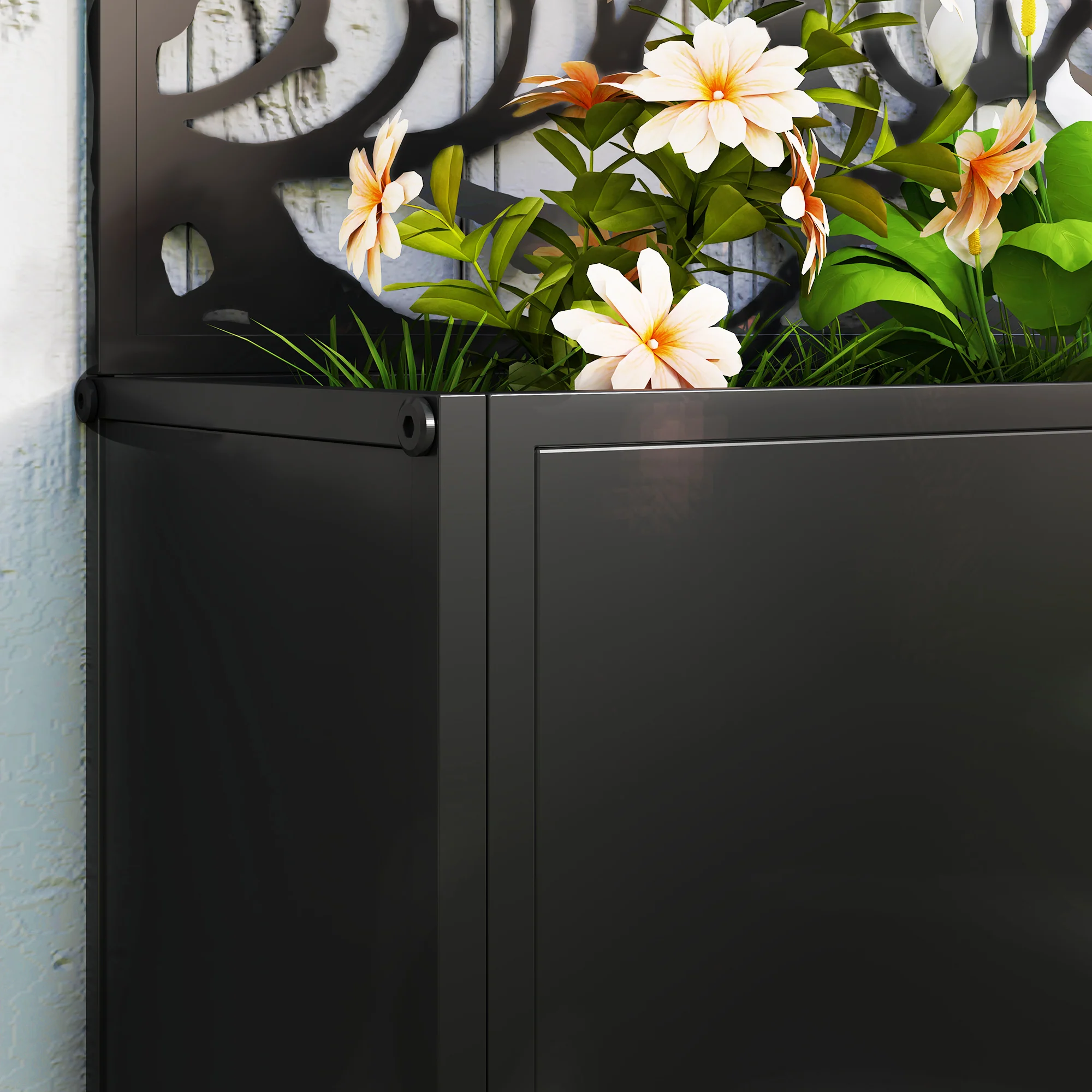 Outsunny Metal Raised Garden Bed with Trellis, Outdoor Elevated Planter Box - Image 9