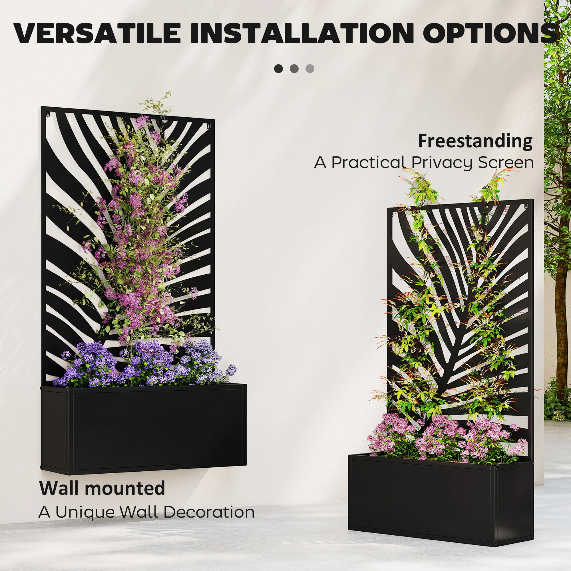 Outsunny Metal Raised Garden Bed with Trellis, Outdoor Elevated Planter Box - Image 5