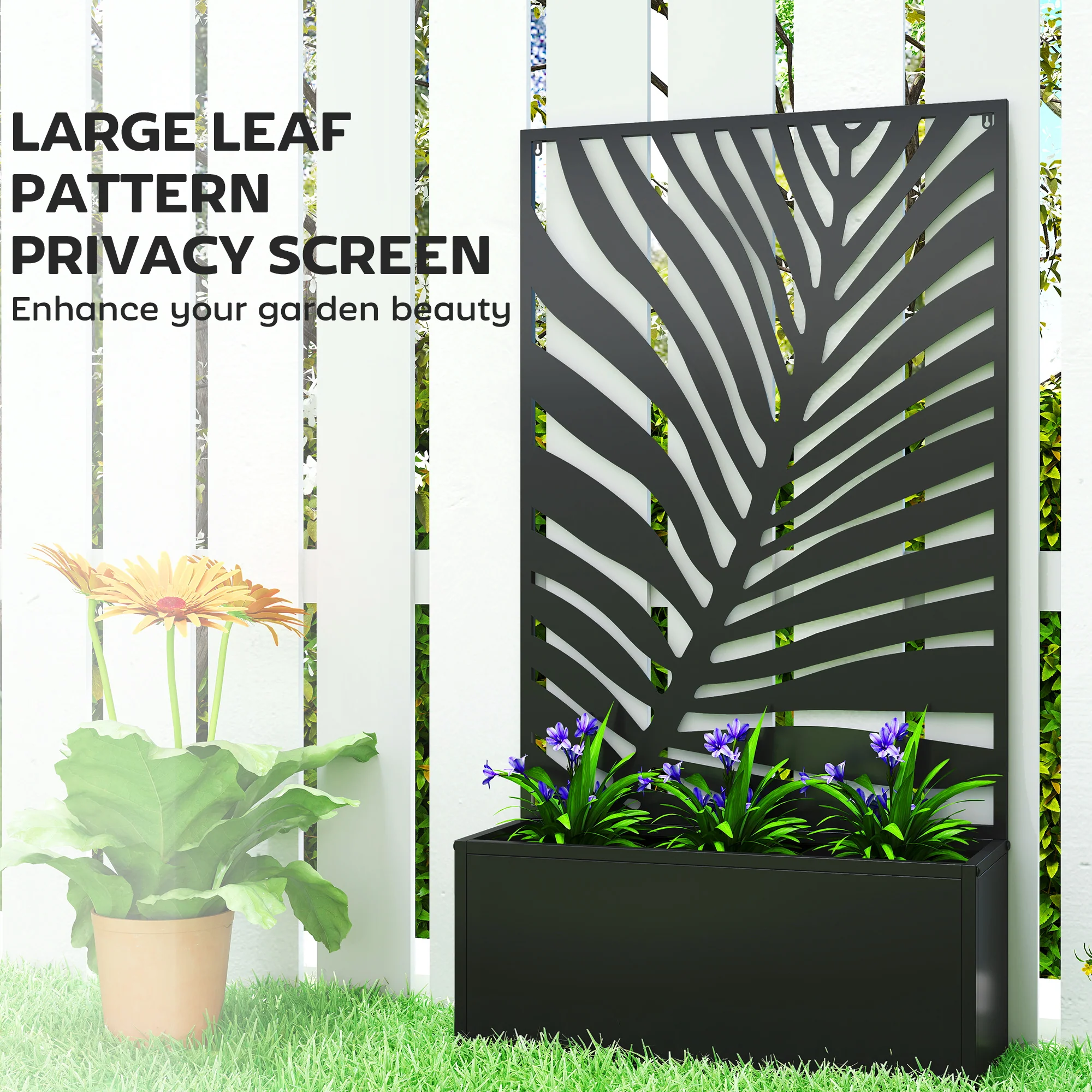 Outsunny Metal Raised Garden Bed with Trellis, Outdoor Elevated Planter Box - Image 6