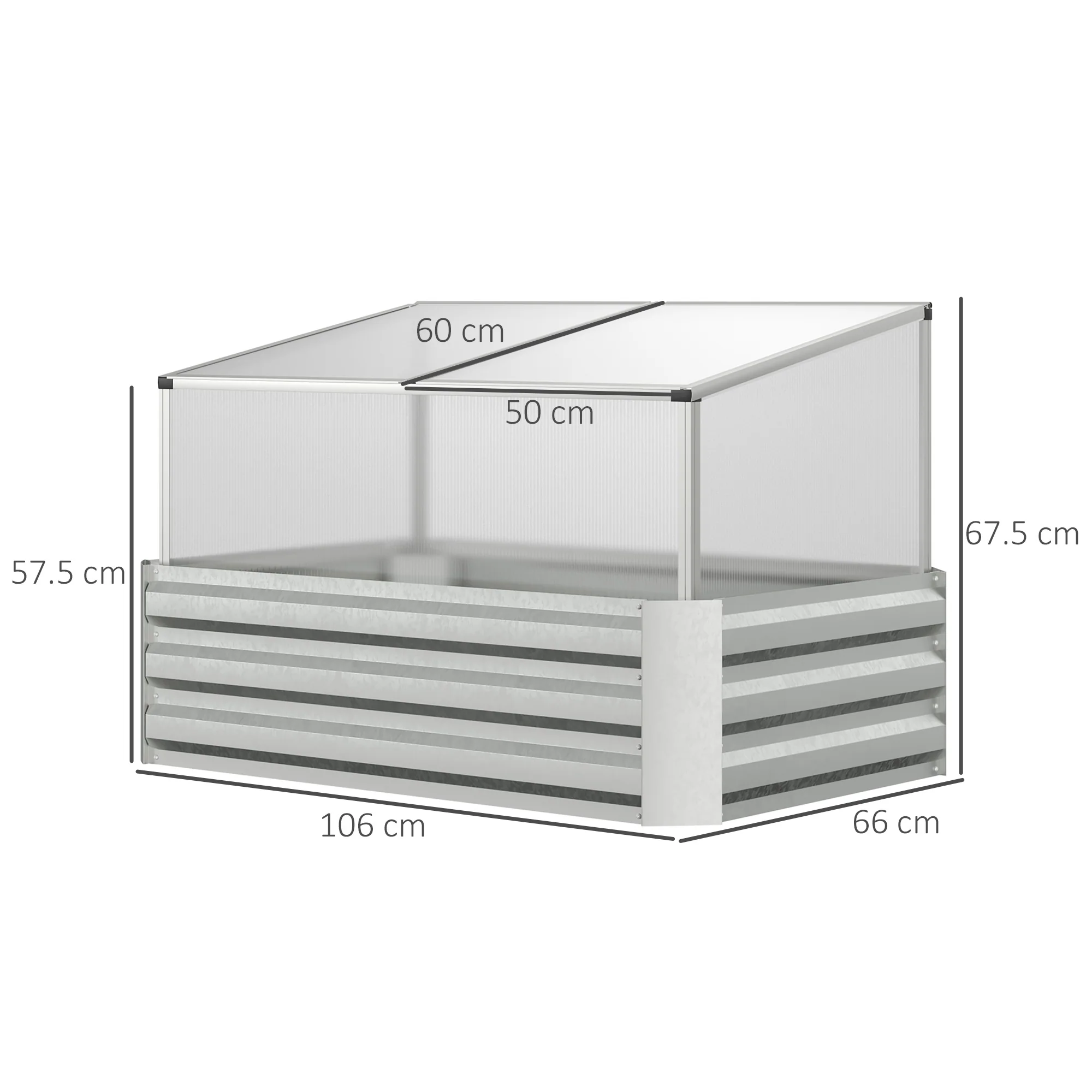 Outsunny Mini Greenhouse and Planters, Raised Beds for Garden with Cold Grame - Image 5