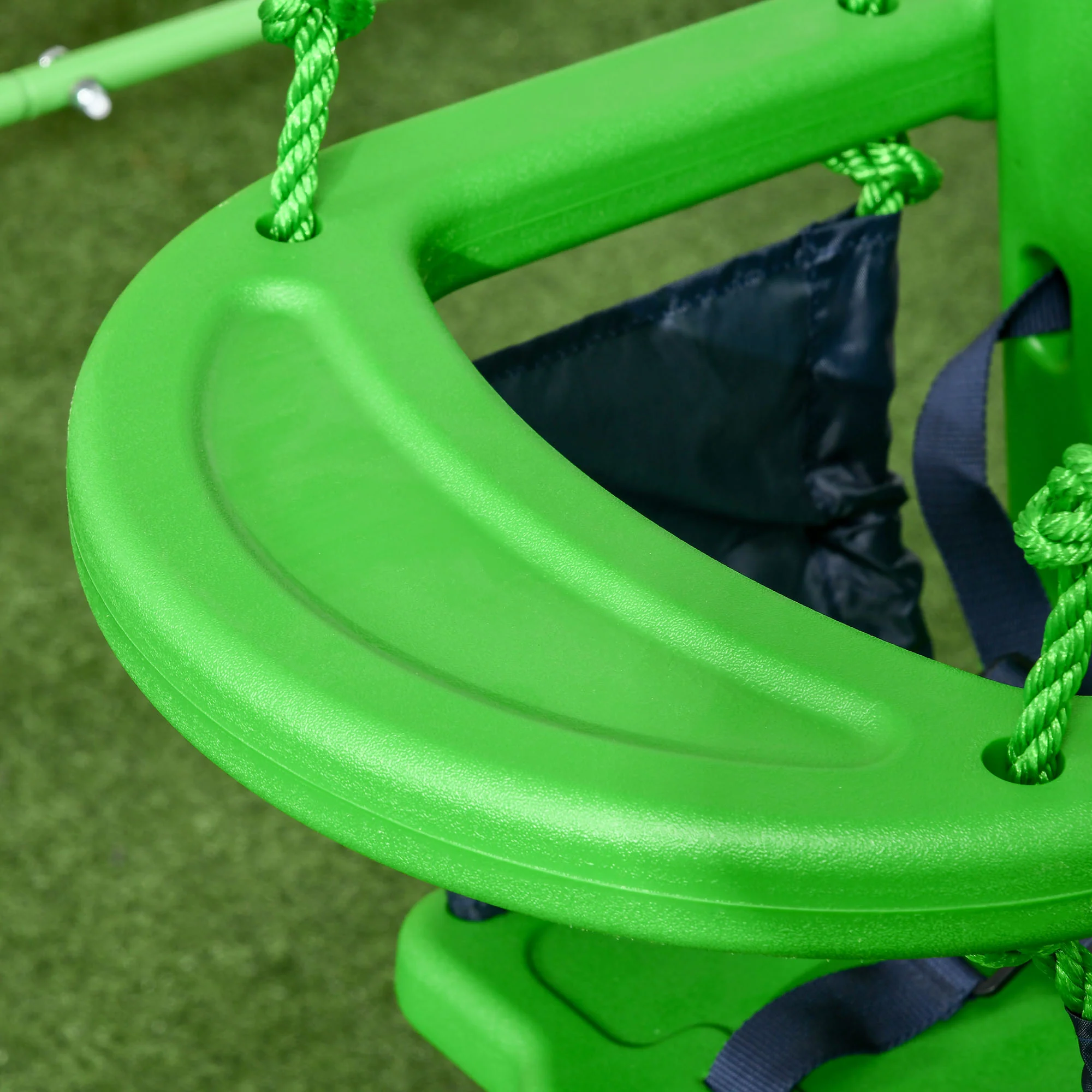 Outsunny Nursery Swing With Safety Seat Belt, Support Back For Indoor Outdoor - Image 8