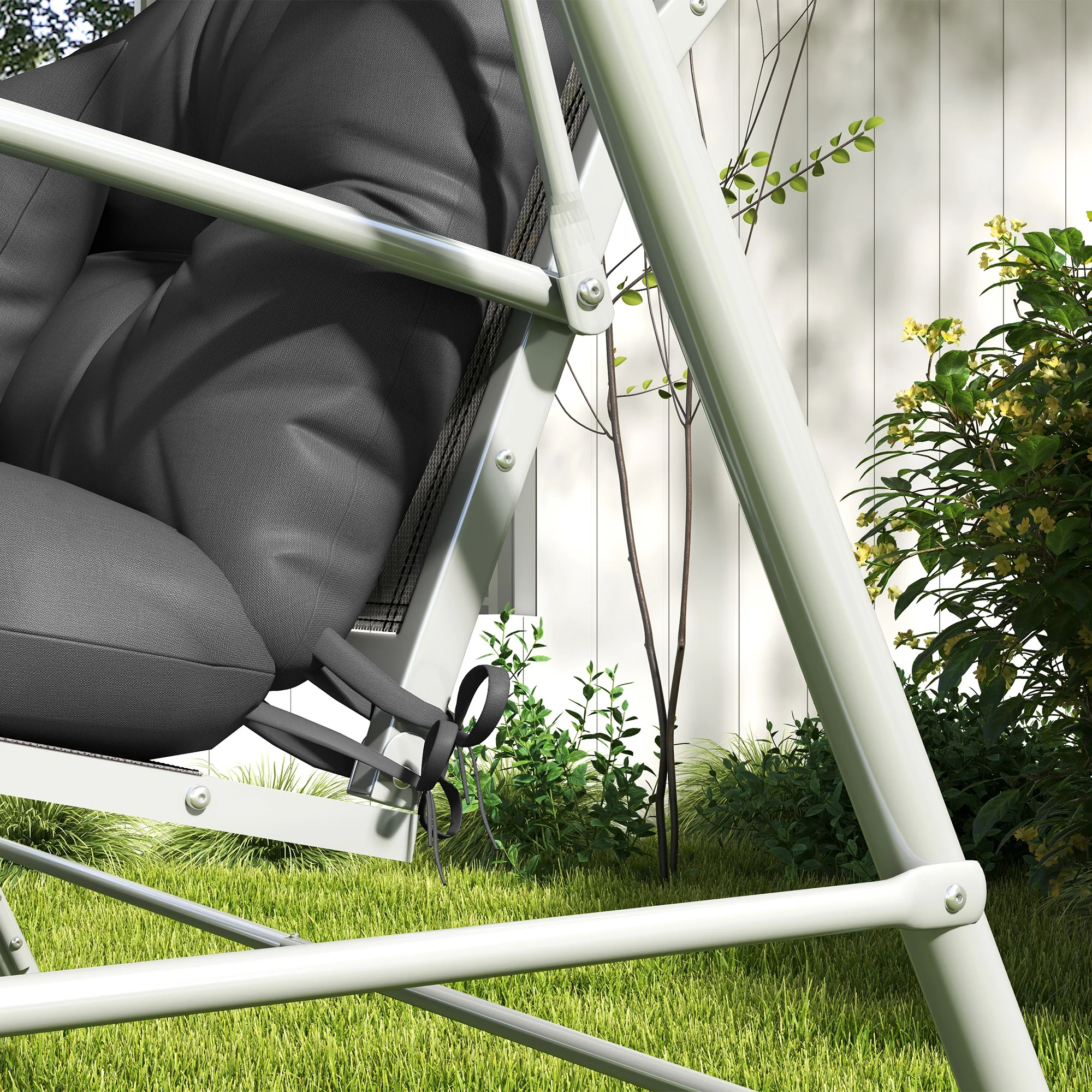 Outsunny Outdoor Back And Seat Cushion With Pillows, No Swing - Image 9