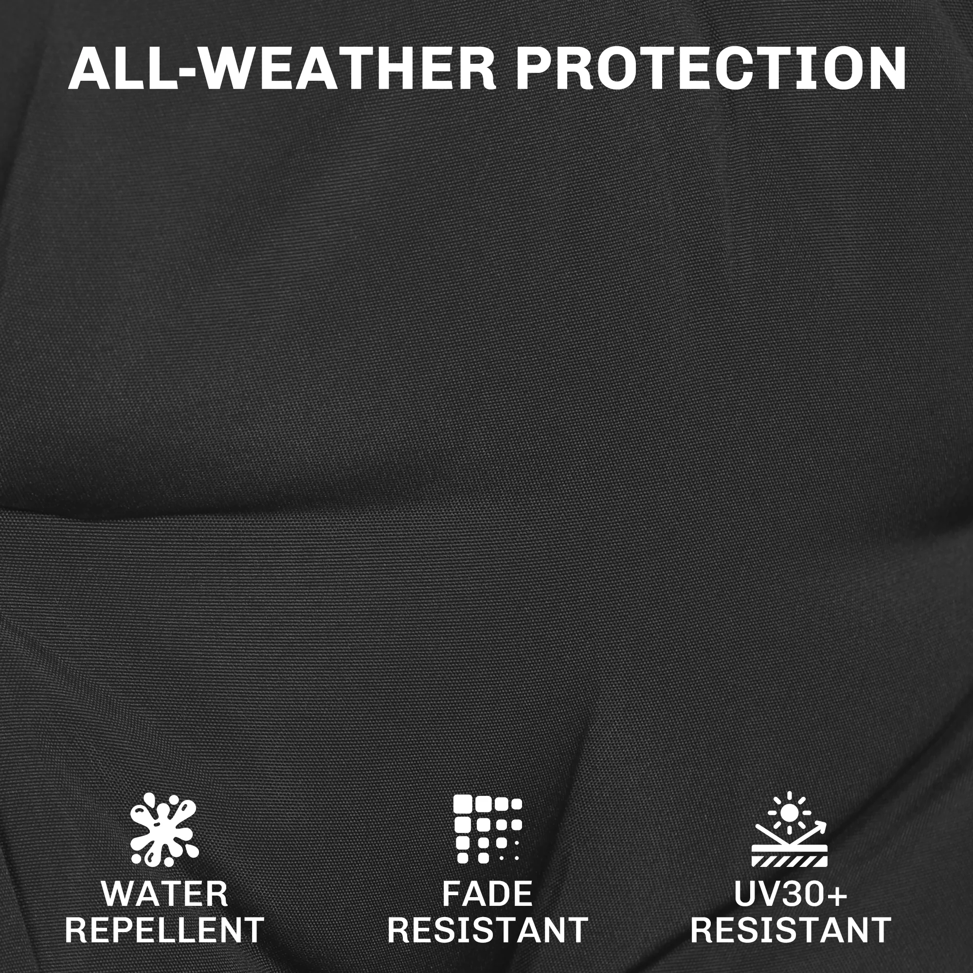 Outsunny Outdoor Chair Seat Cushions Set of 2, Garden Chair Cushions, Black - Image 4