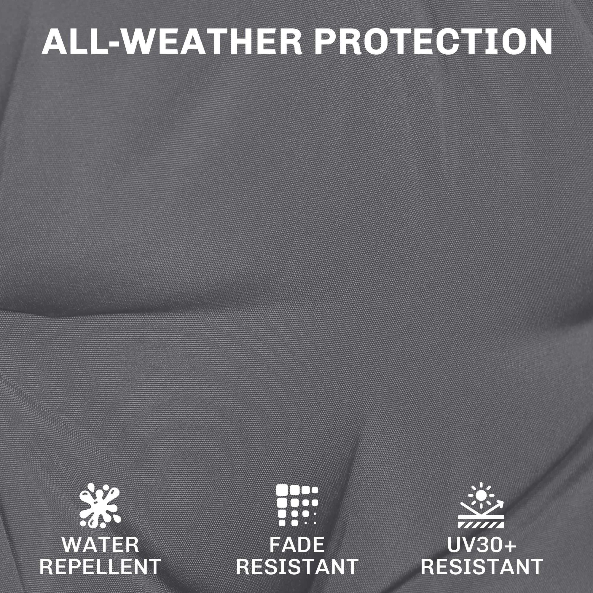 Outsunny Outdoor Chair Seat Cushions Set of 2, Garden Chair Cushions, Grey - Image 4
