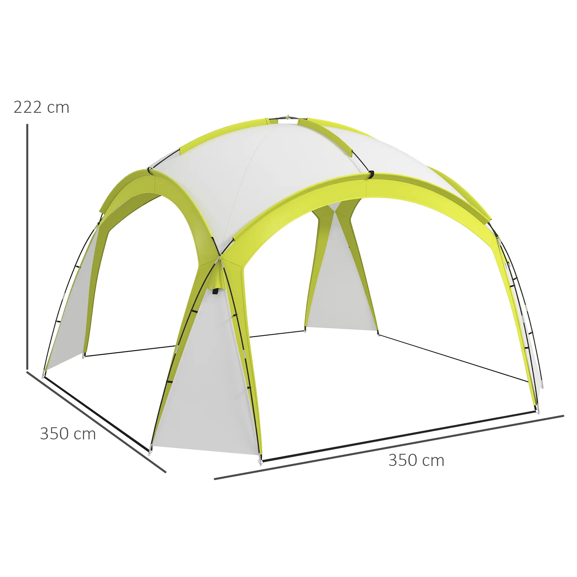 Outsunny Outdoor Gazebo Event Shelter Party Tent for Garden Green - Image 5