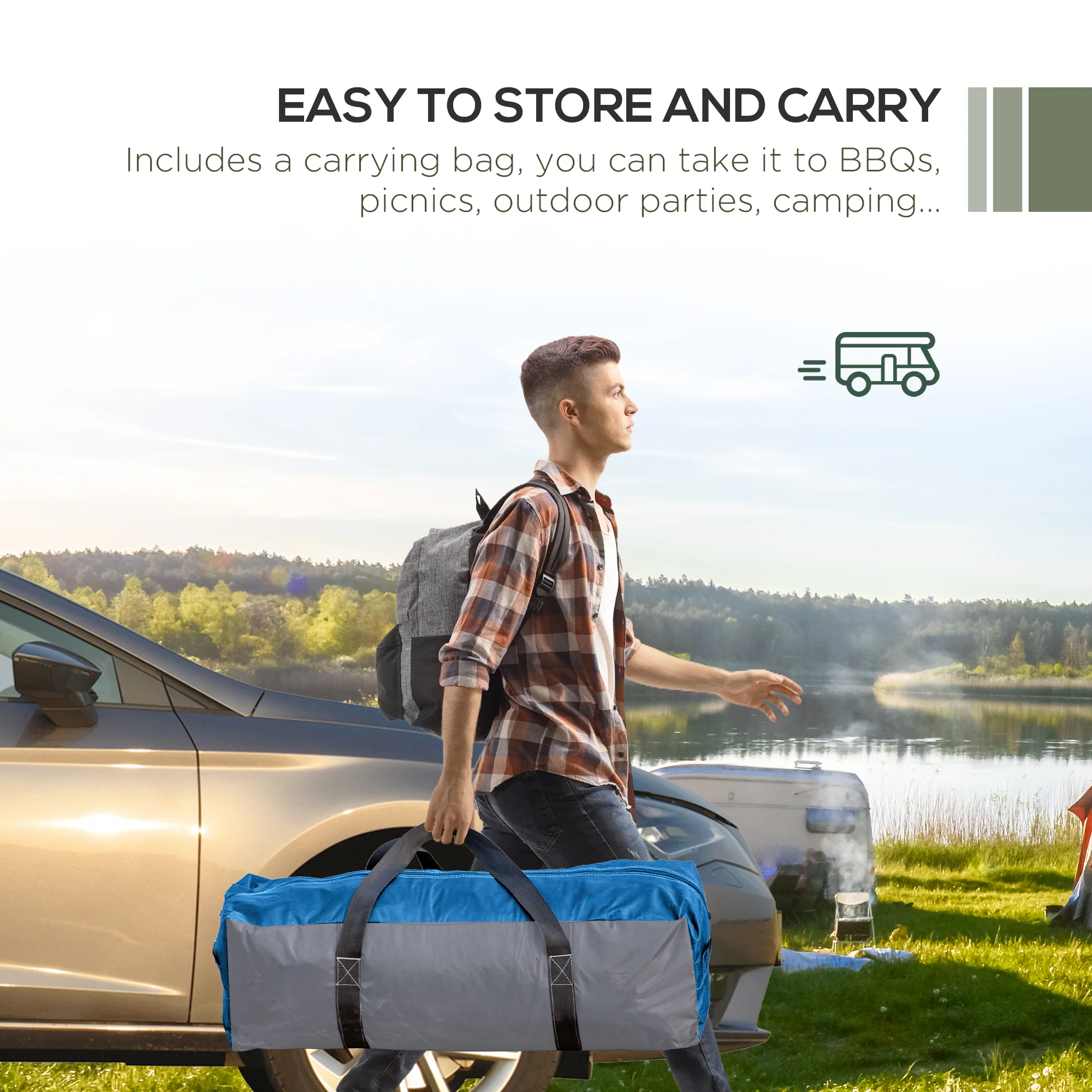 Outsunny Outdoor Gazebo Event Shelter Party Tent for Garden Green - Image 6