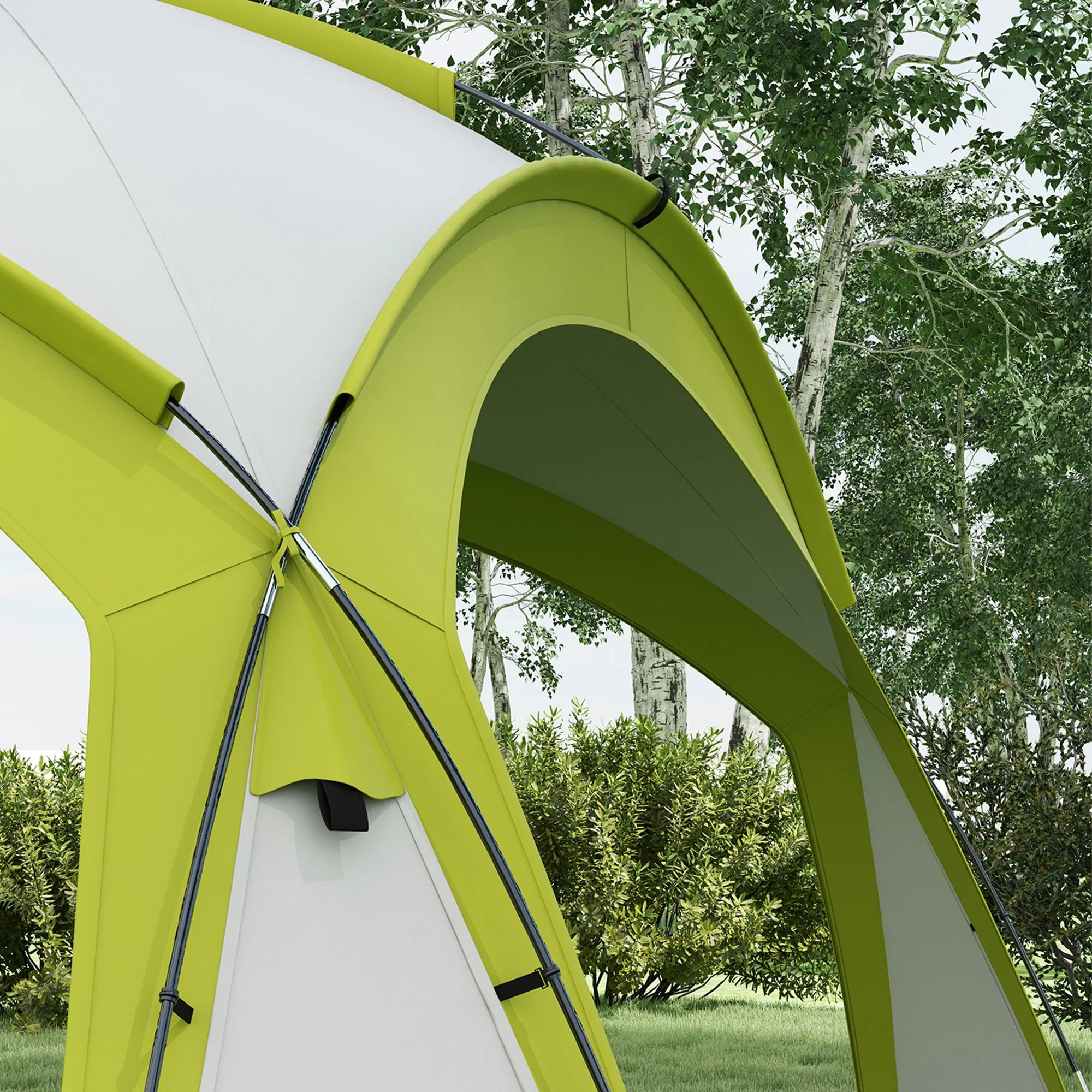 Outsunny Outdoor Gazebo Event Shelter Party Tent for Garden Green - Image 8
