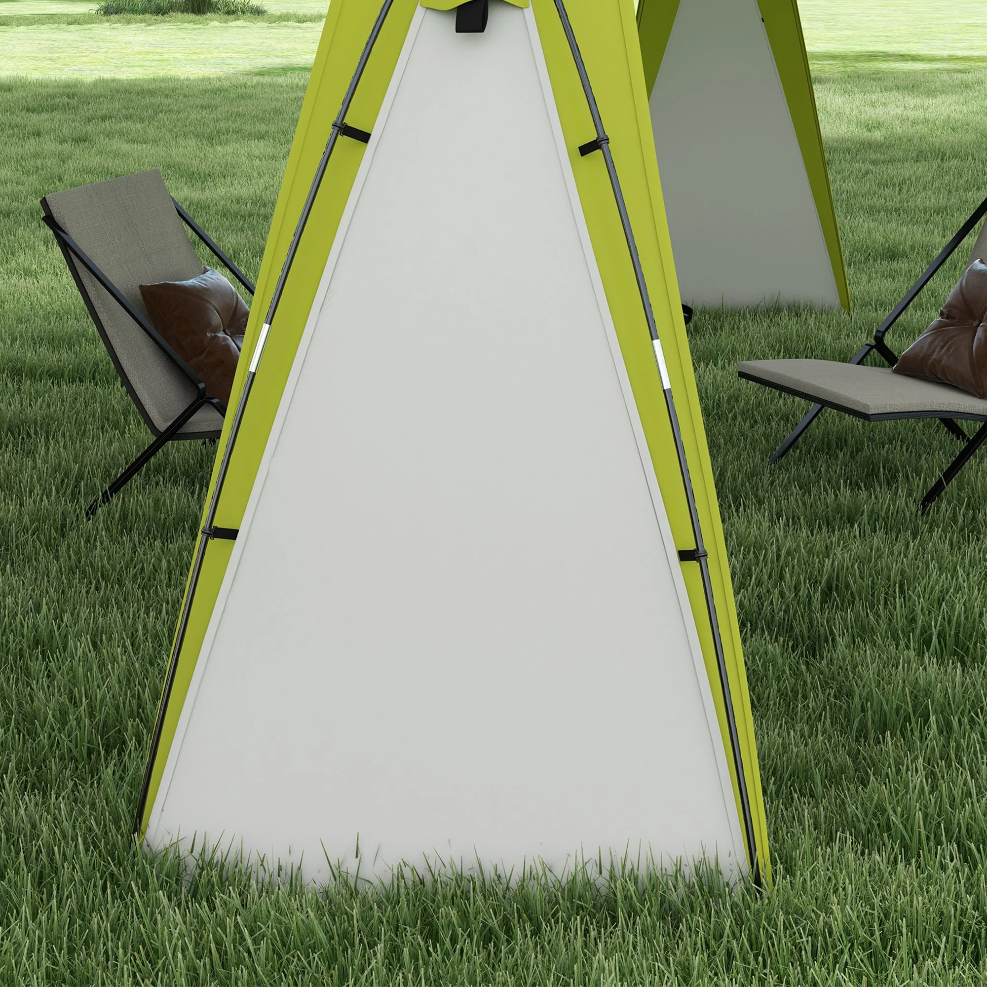 Outsunny Outdoor Gazebo Event Shelter Party Tent for Garden Green - Image 9