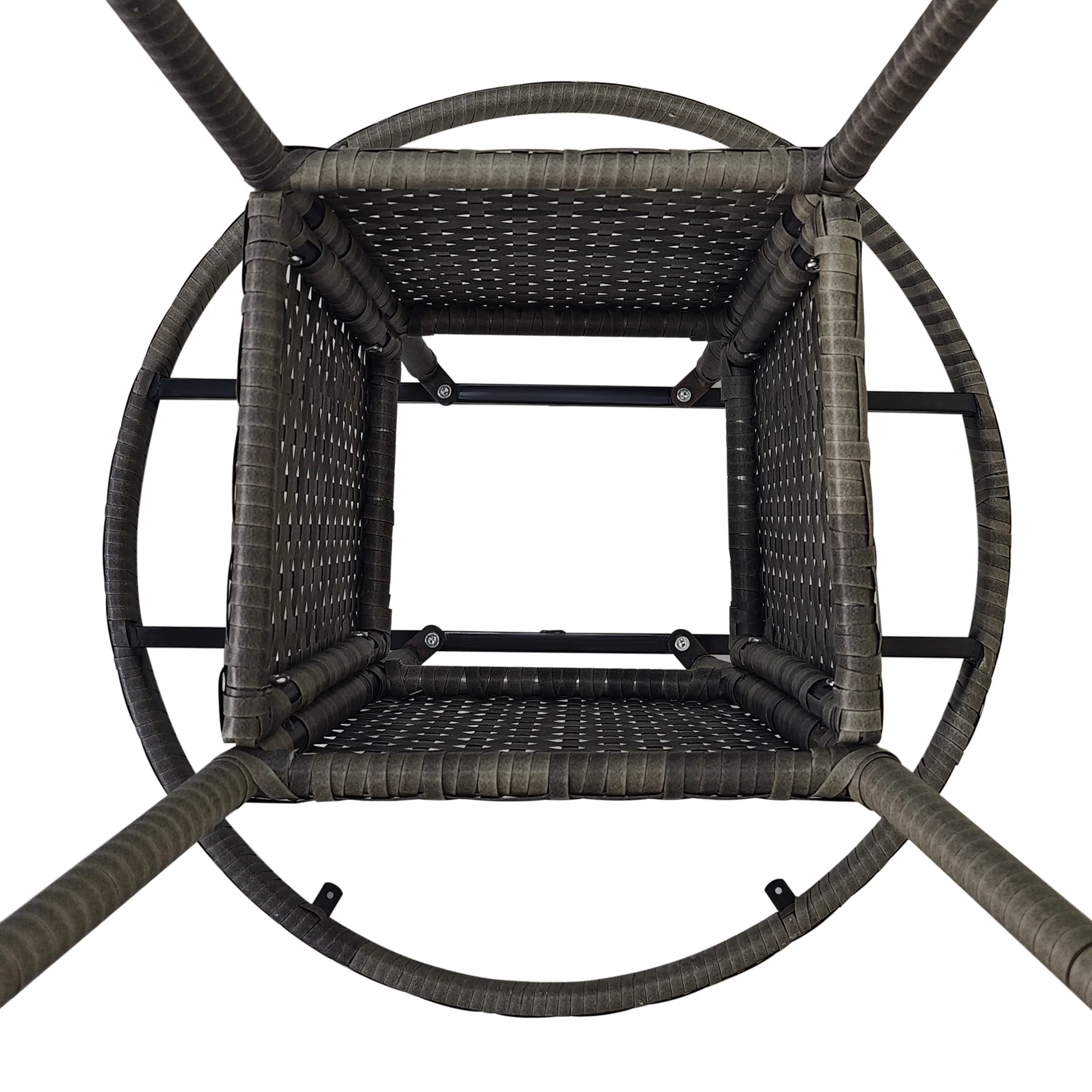 Outsunny Outdoor PE Rattan Dining Table w/ Wood-plastic Composite Top, Grey - Image 9
