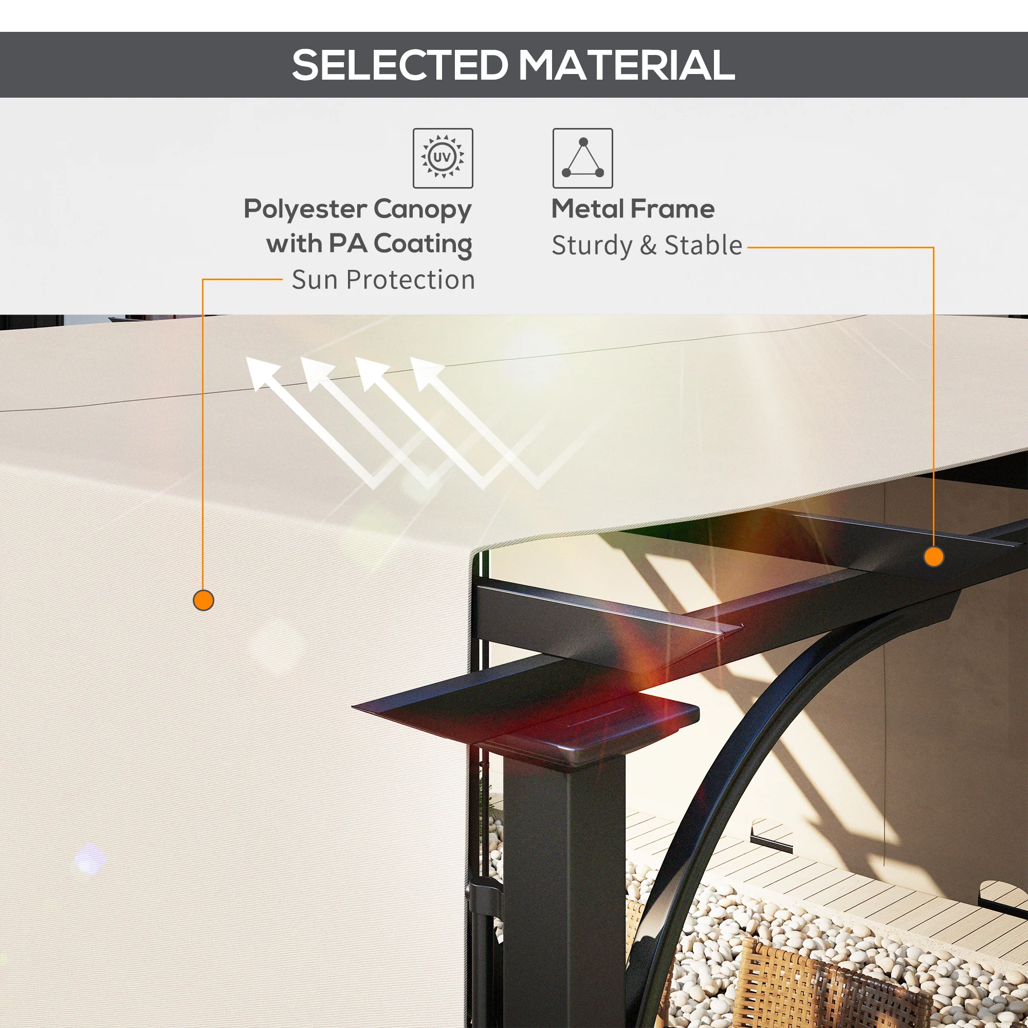 Outsunny Outdoor Pergola Garden Sun Shade Patio Canopy Shelter - Image 3