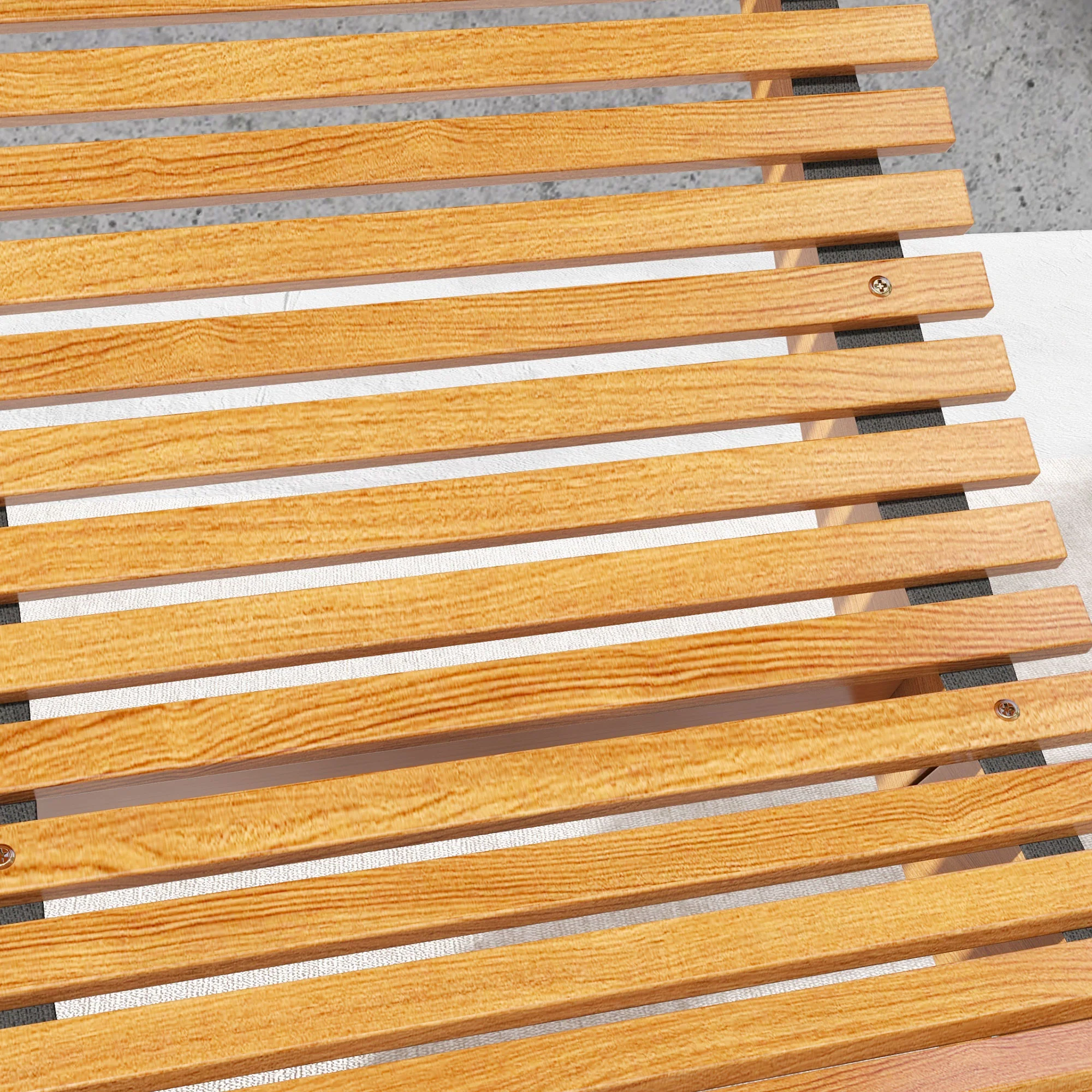 Outsunny Outdoor Rocking Chair W/ Slatted Seat, Wooden Rocking Chair, Teak - Image 9
