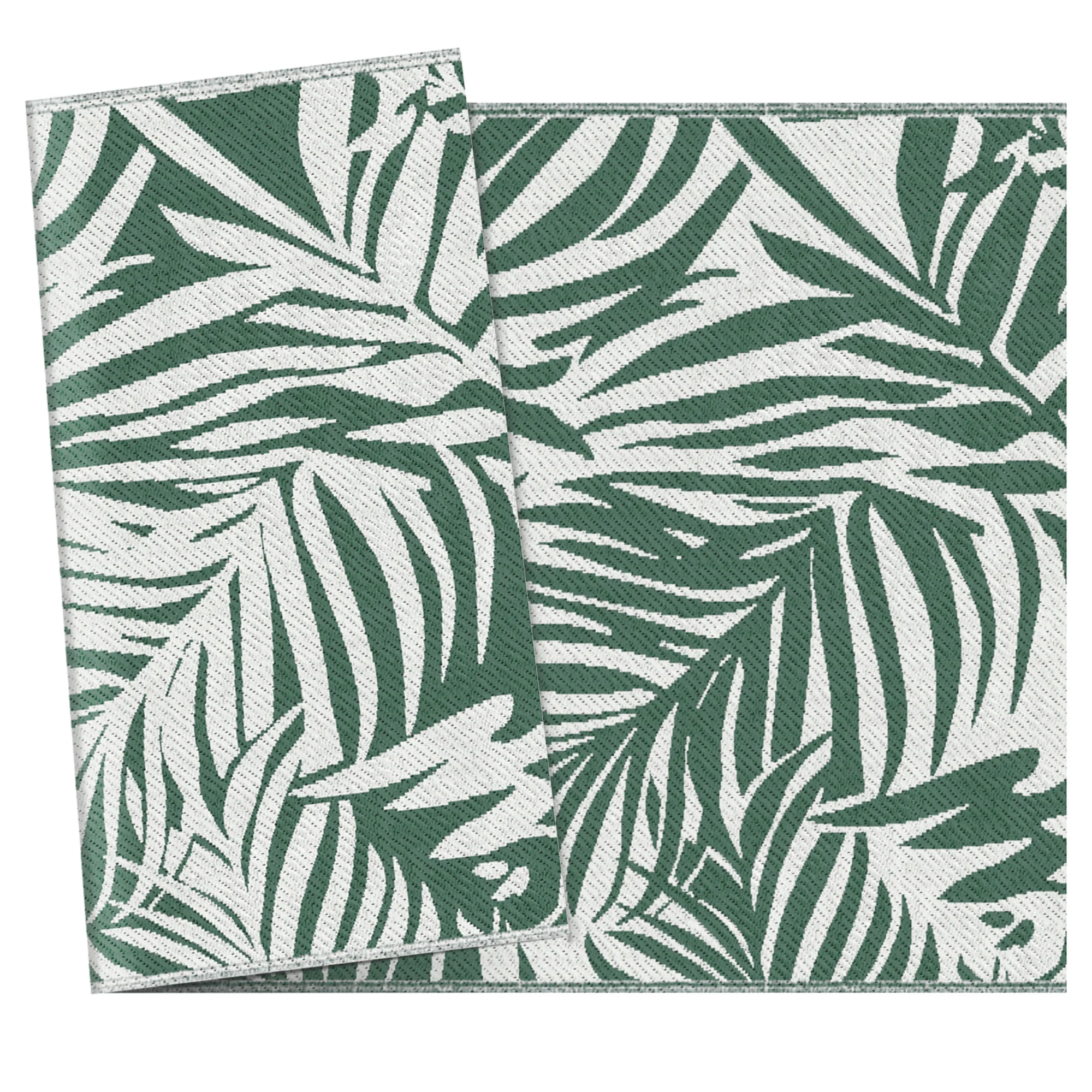Outsunny Outdoor Rug, 1.5 x 2.4m Patio Floor Mat, Green and White - Image 8
