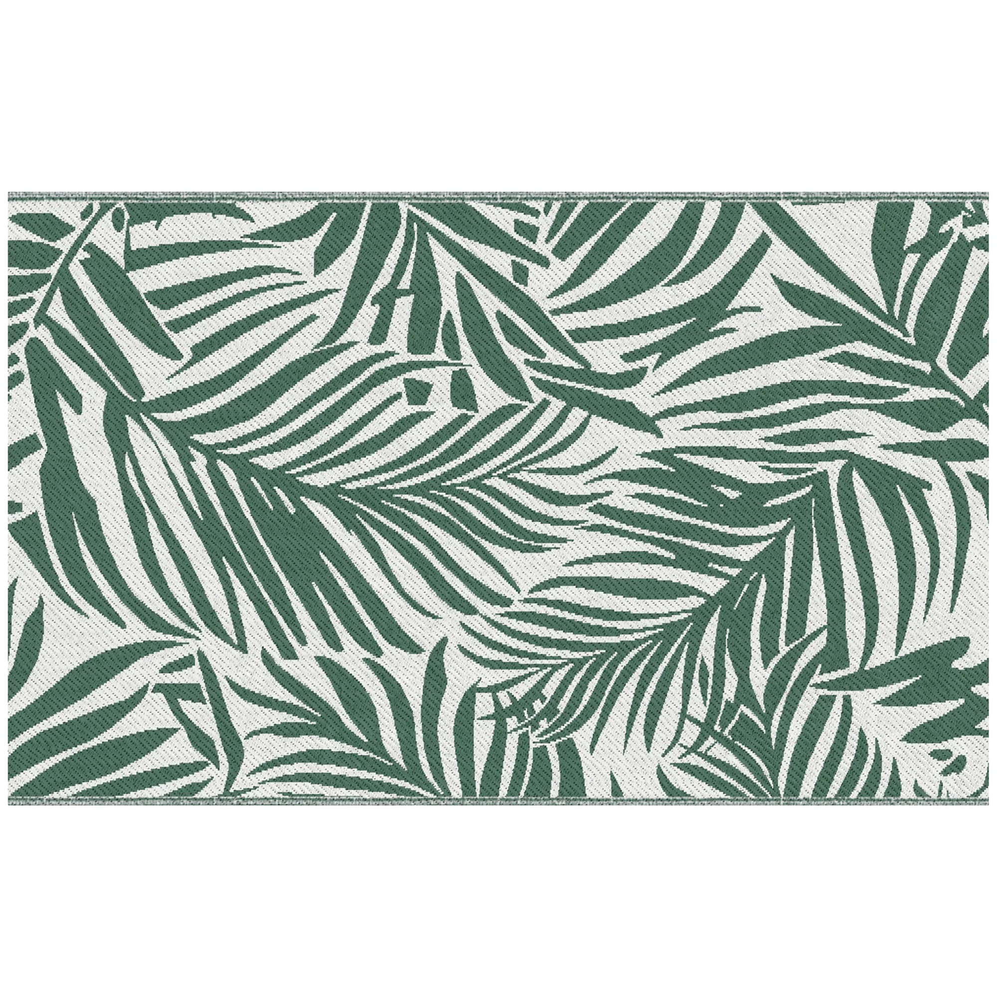 Outsunny Outdoor Rug, 1.5 x 2.4m Patio Floor Mat, Green and White - Image 9