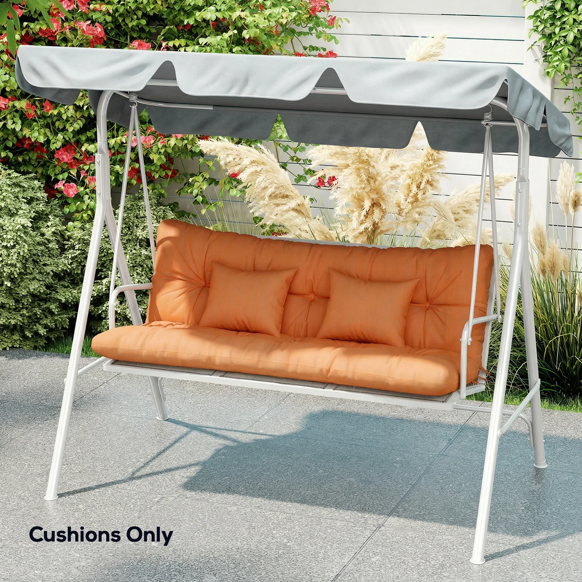 Outsunny Outdoor Seat Cushions Back Cushion with 2 Pillows, Seat Pads - Image 9
