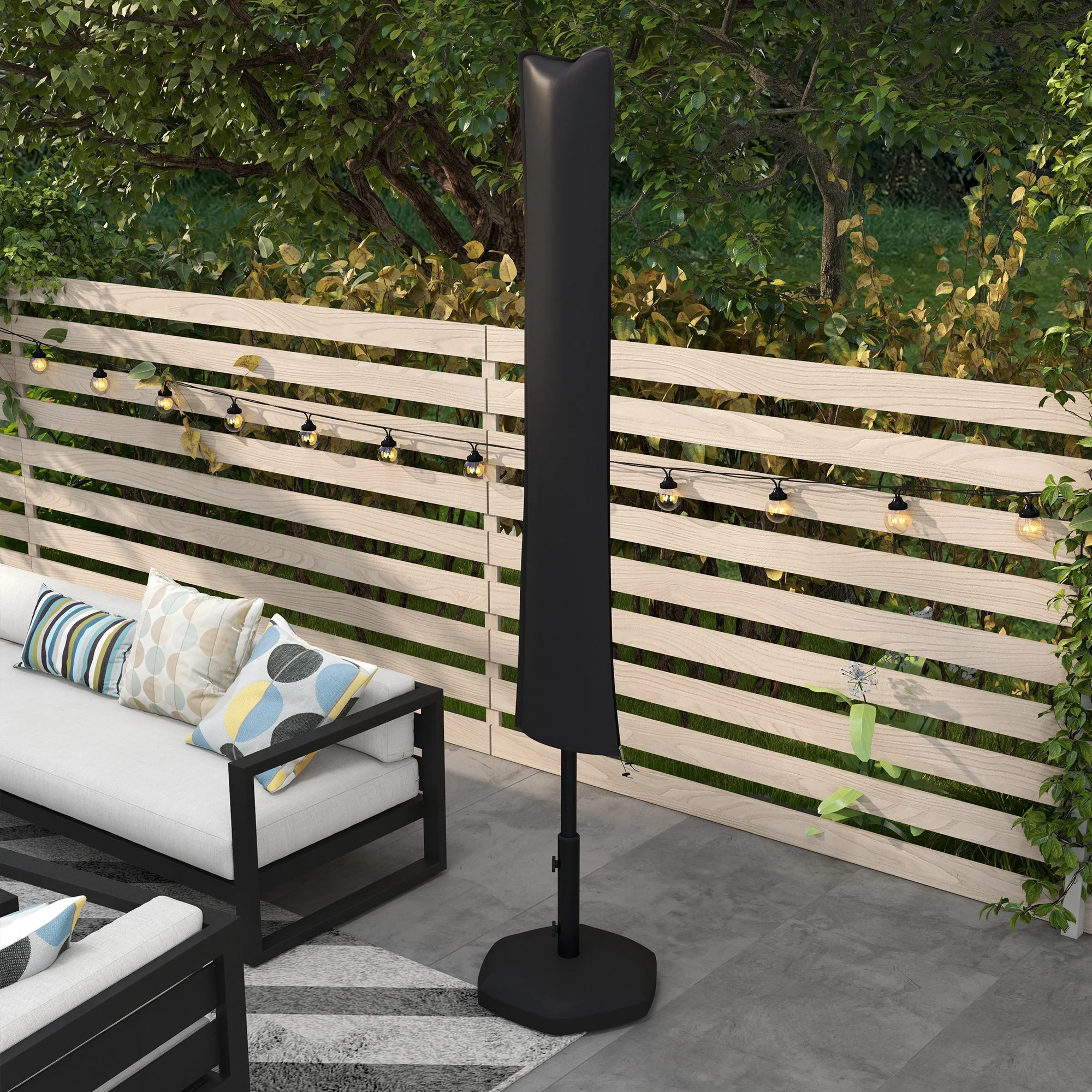 Outsunny Parasol Cover, Patio Cantilever Cover, Banana Umbrella Cover, Black - Image 6