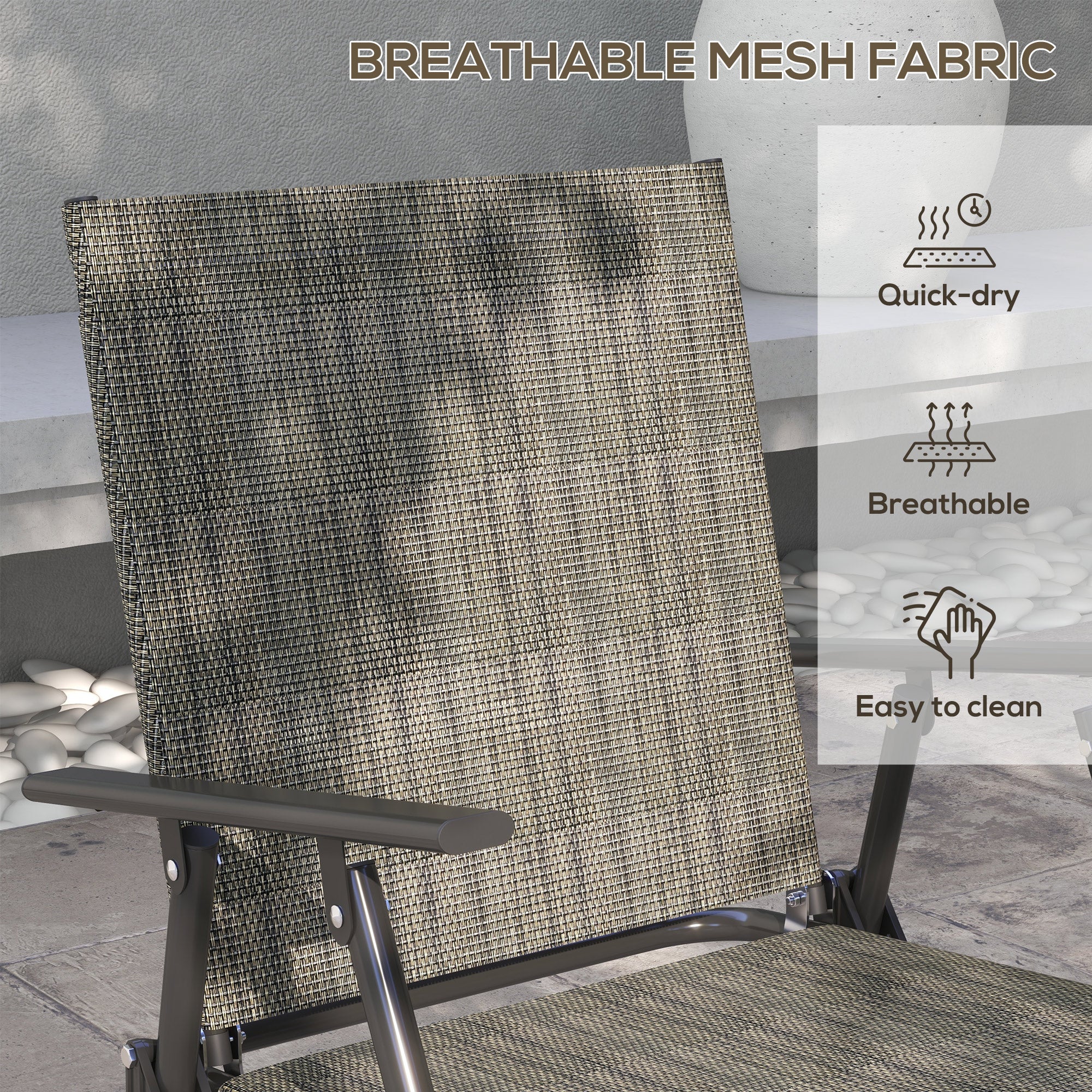 Outsunny Patio Furniture Set, Garden Set w/ Table, Foldable Chairs, a Loveseat - Image 3