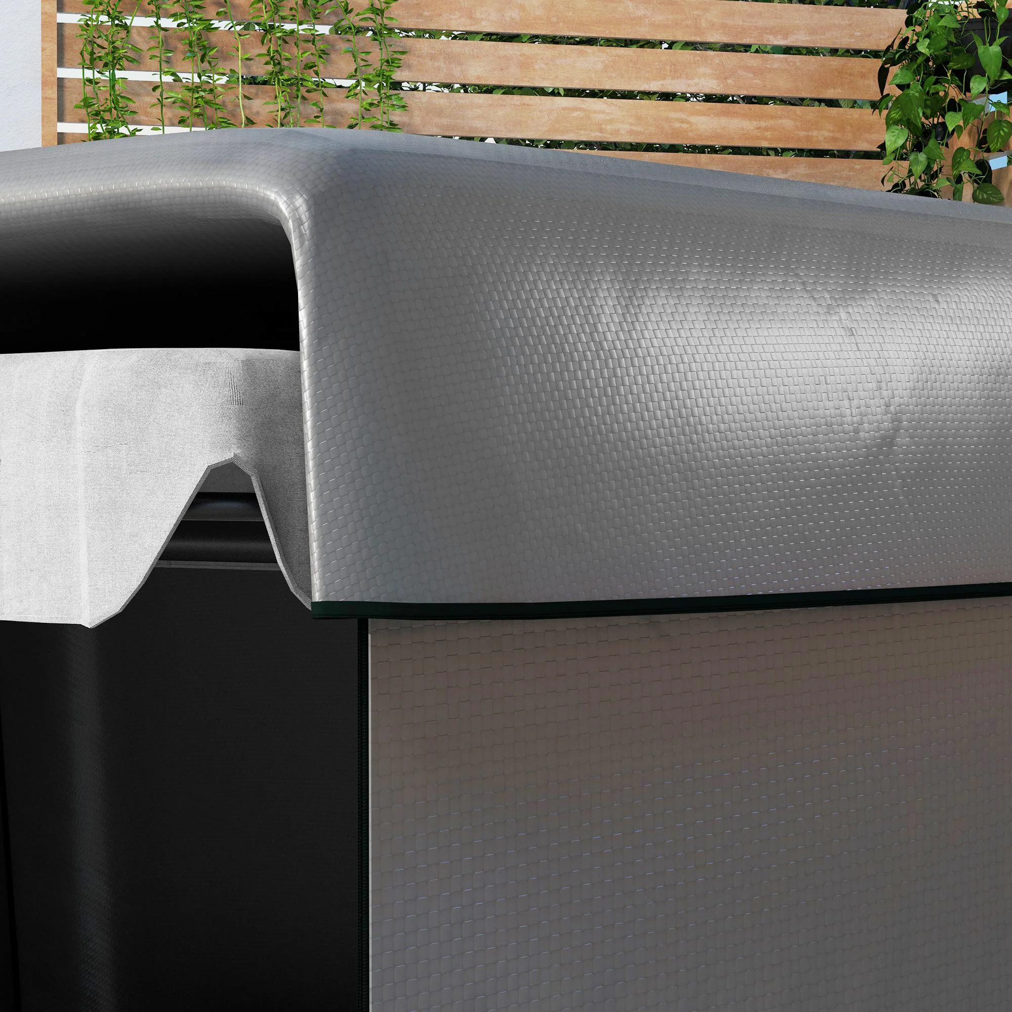 Outsunny Patio Swing Chair Cover Garden Furniture Protector 215x155x150cm Grey - Image 7