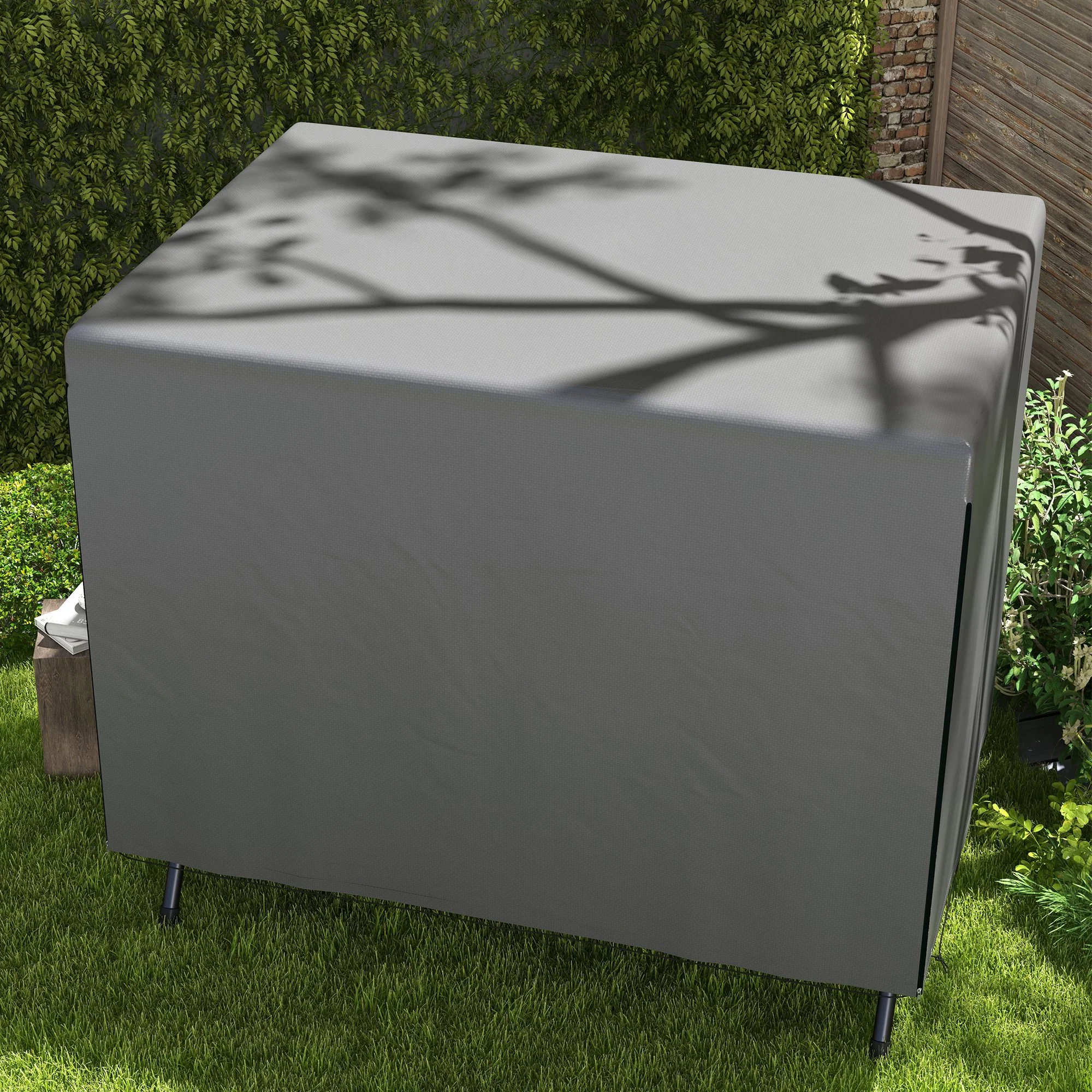 Outsunny Patio Swing Chair Cover Garden Furniture Protector 215x155x150cm Grey - Image 9