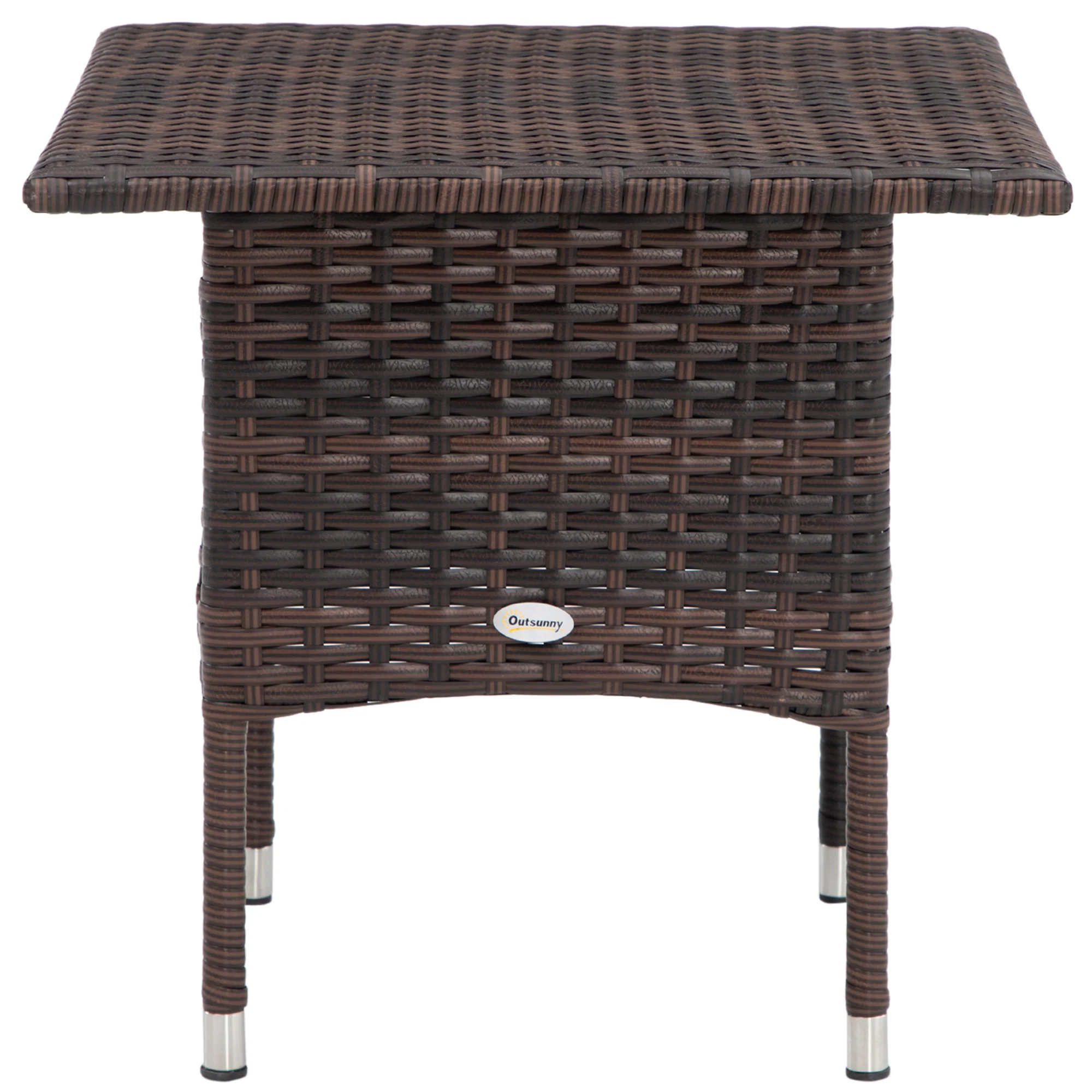 Outsunny PE Rattan Outdoor Coffee Table, Easy Match Rattan Side Table - Image 7