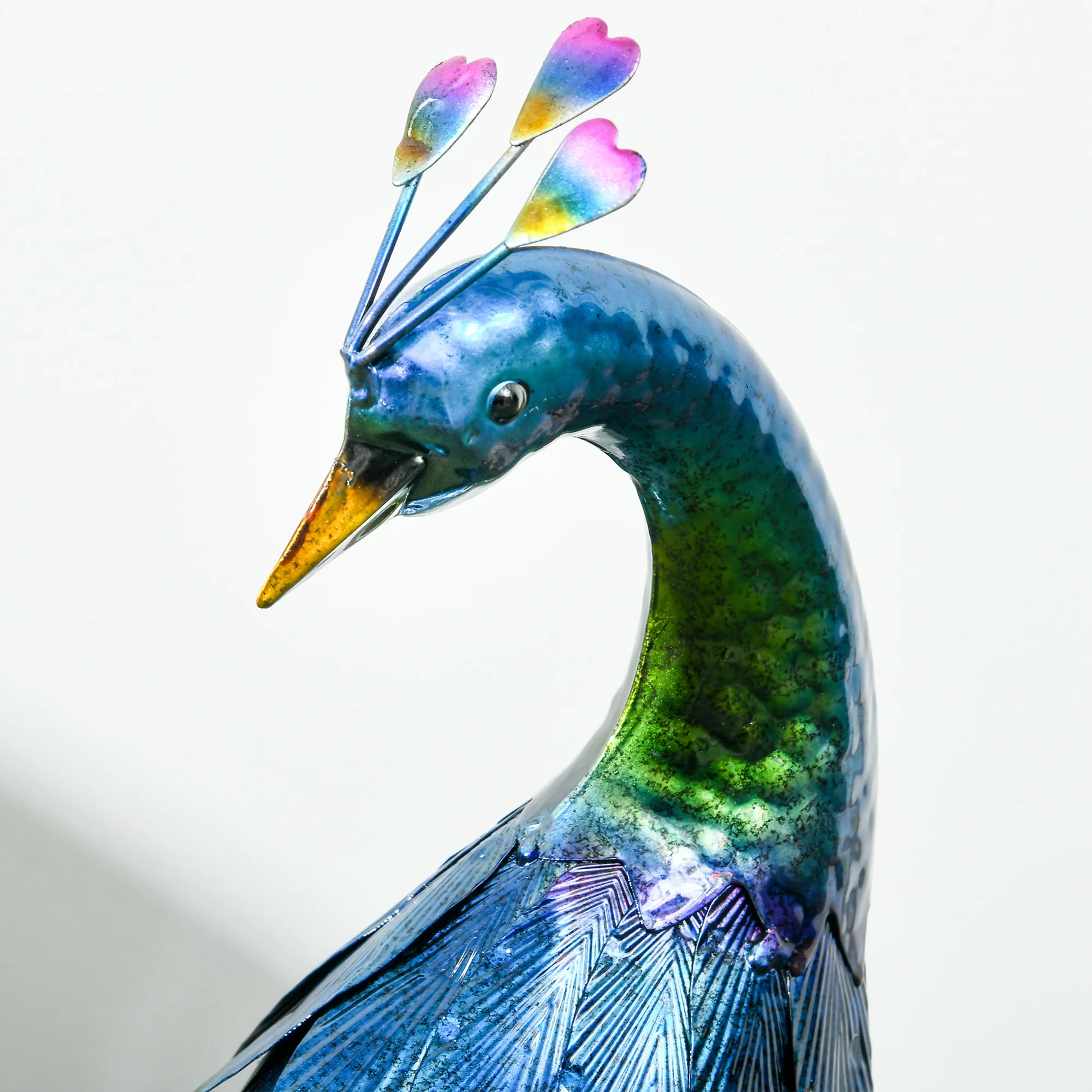 Outsunny Peacock Garden Statues Sculptures For Decorations And Gifts, Steel - Image 7
