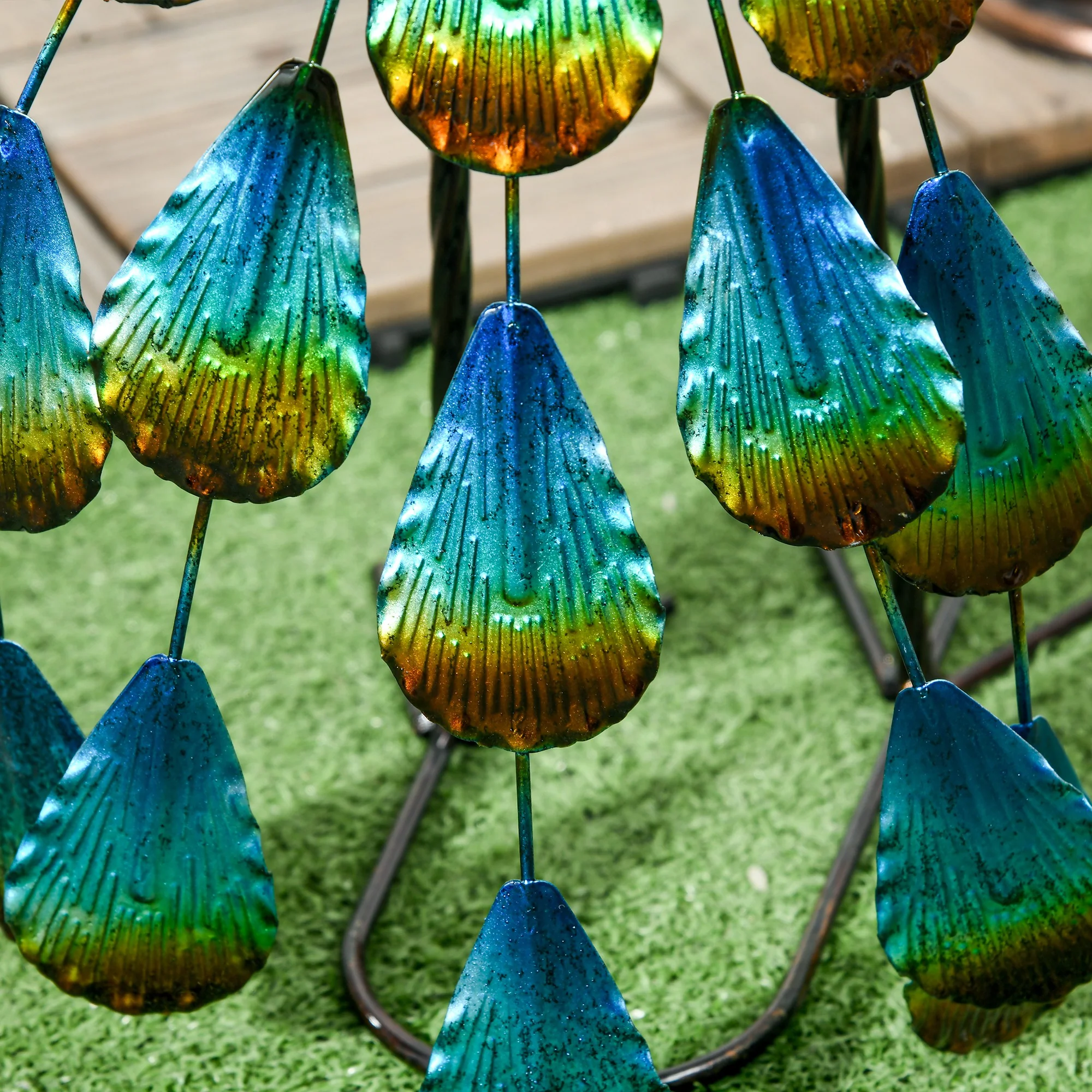 Outsunny Peacock Garden Statues Sculptures For Decorations And Gifts, Steel - Image 9