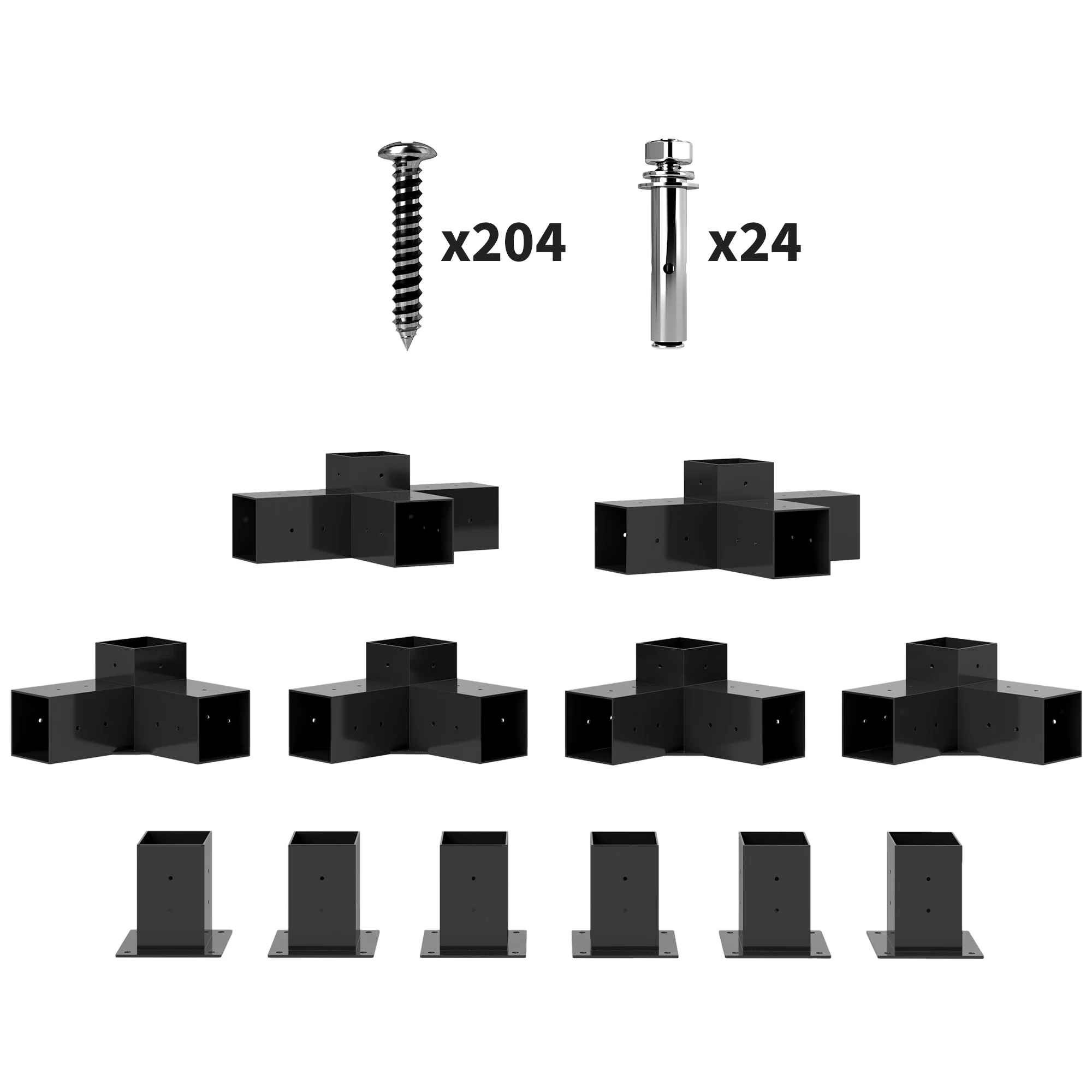 Outsunny Pergola Kit, Pergola Brackets With 3-Way & 4-Way Corner Brackets