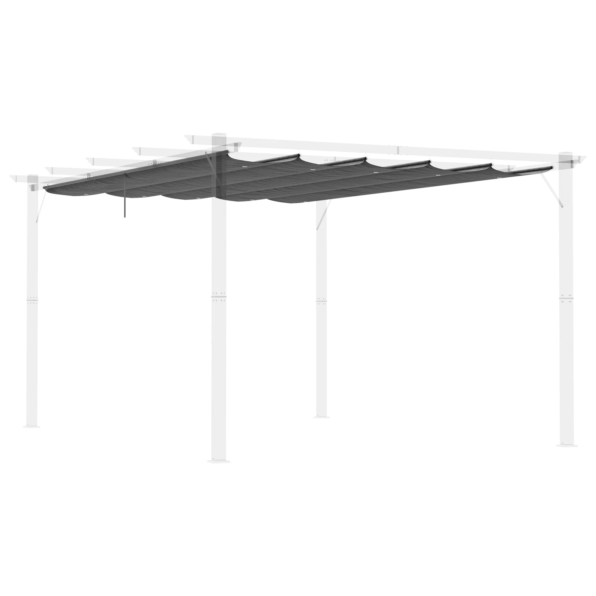 Outsunny Pergola Shade Cover Replacement Canopy for 4 x 3(m) Pergola, Grey