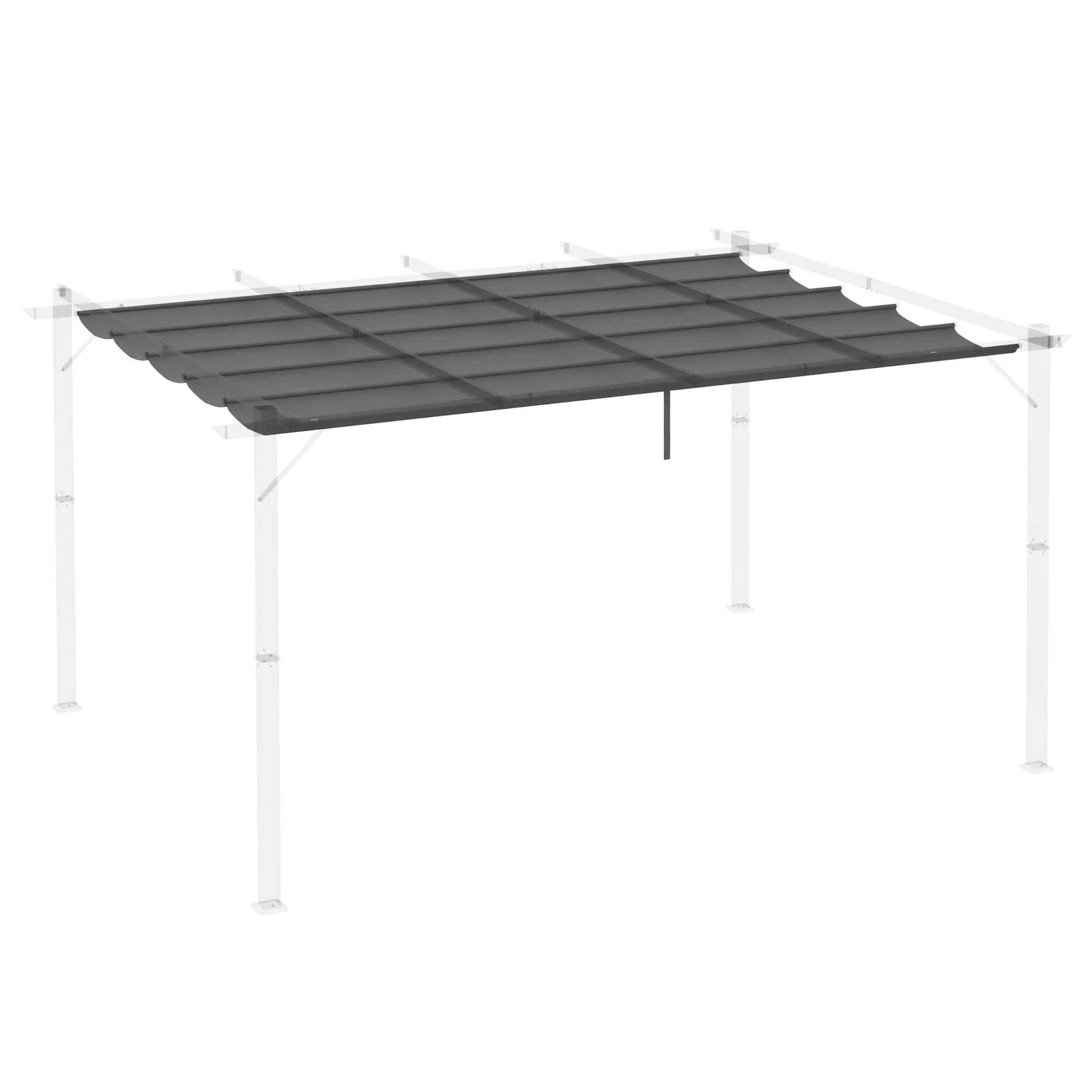 Outsunny Pergola Shade Cover Replacement Canopy for 4 x 3(m) Pergola, Grey - Image 8