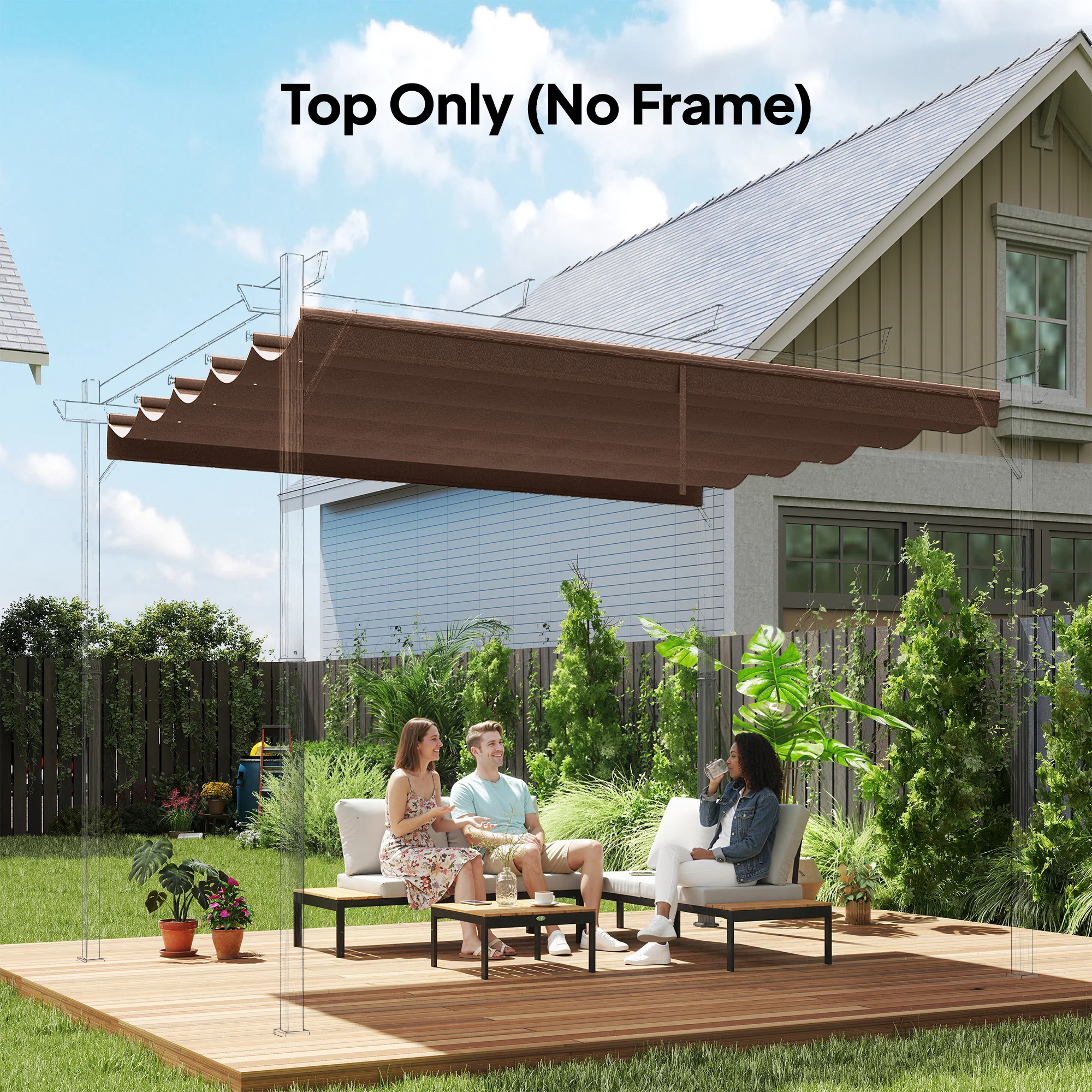 Outsunny Pergola Shade Cover Replacement Canopy for Pergola - Image 2