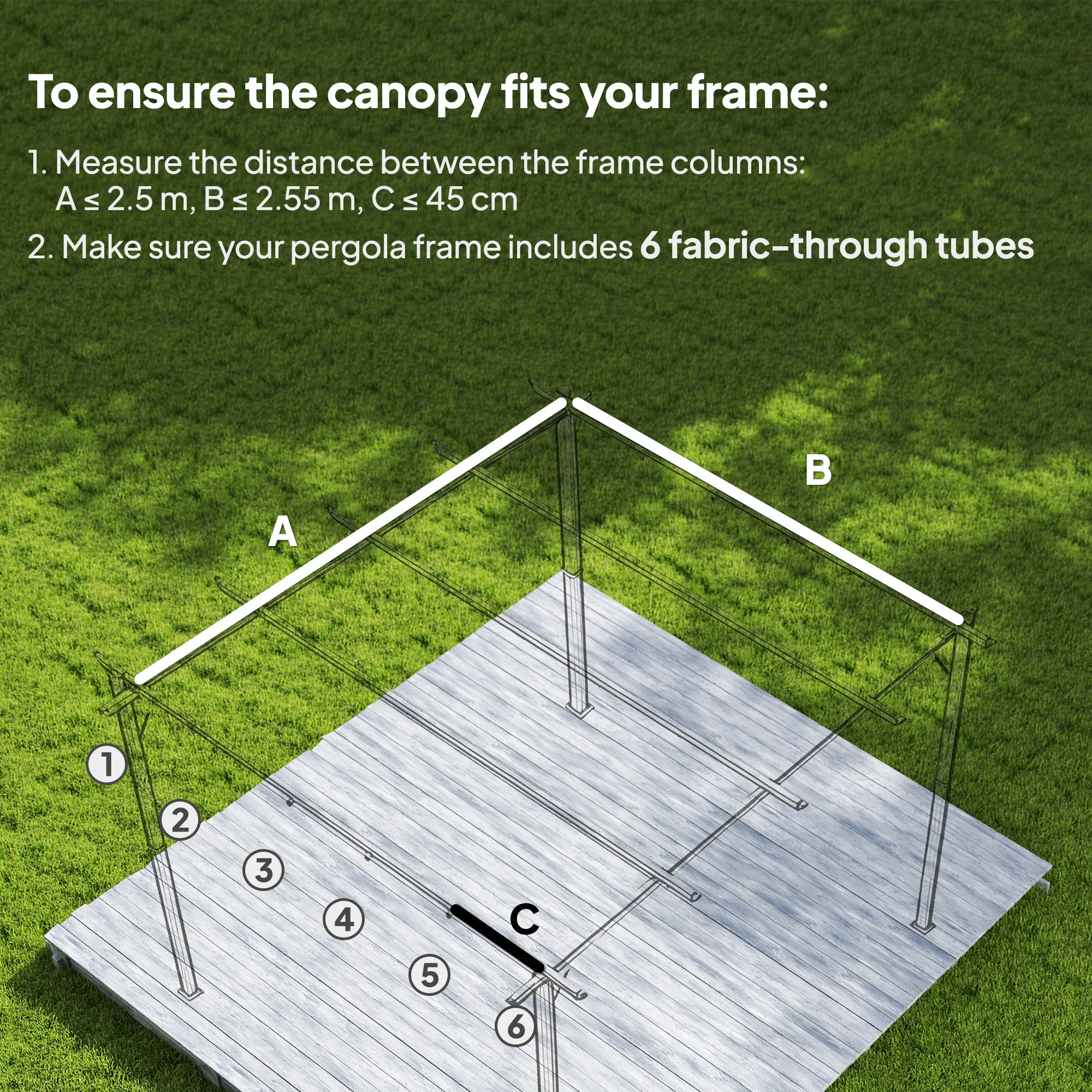 Outsunny Pergola Shade Cover Replacement Canopy for Pergola - Image 3