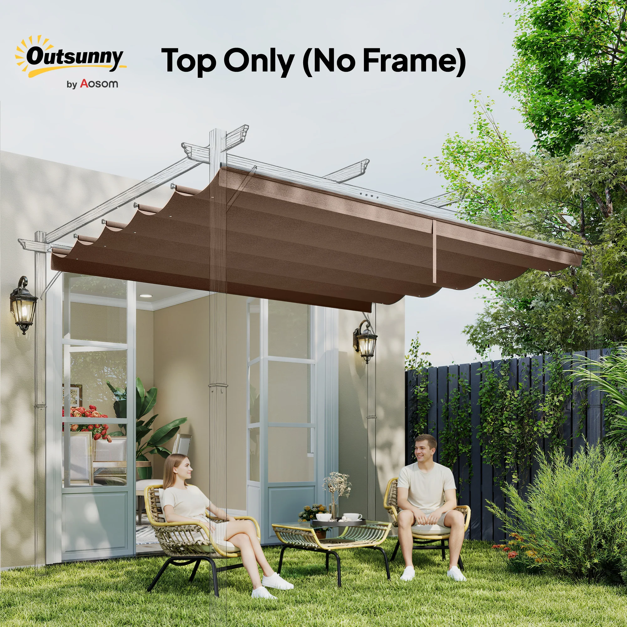 Outsunny Pergola Shade Cover Replacement Canopy for Pergola - Image 7