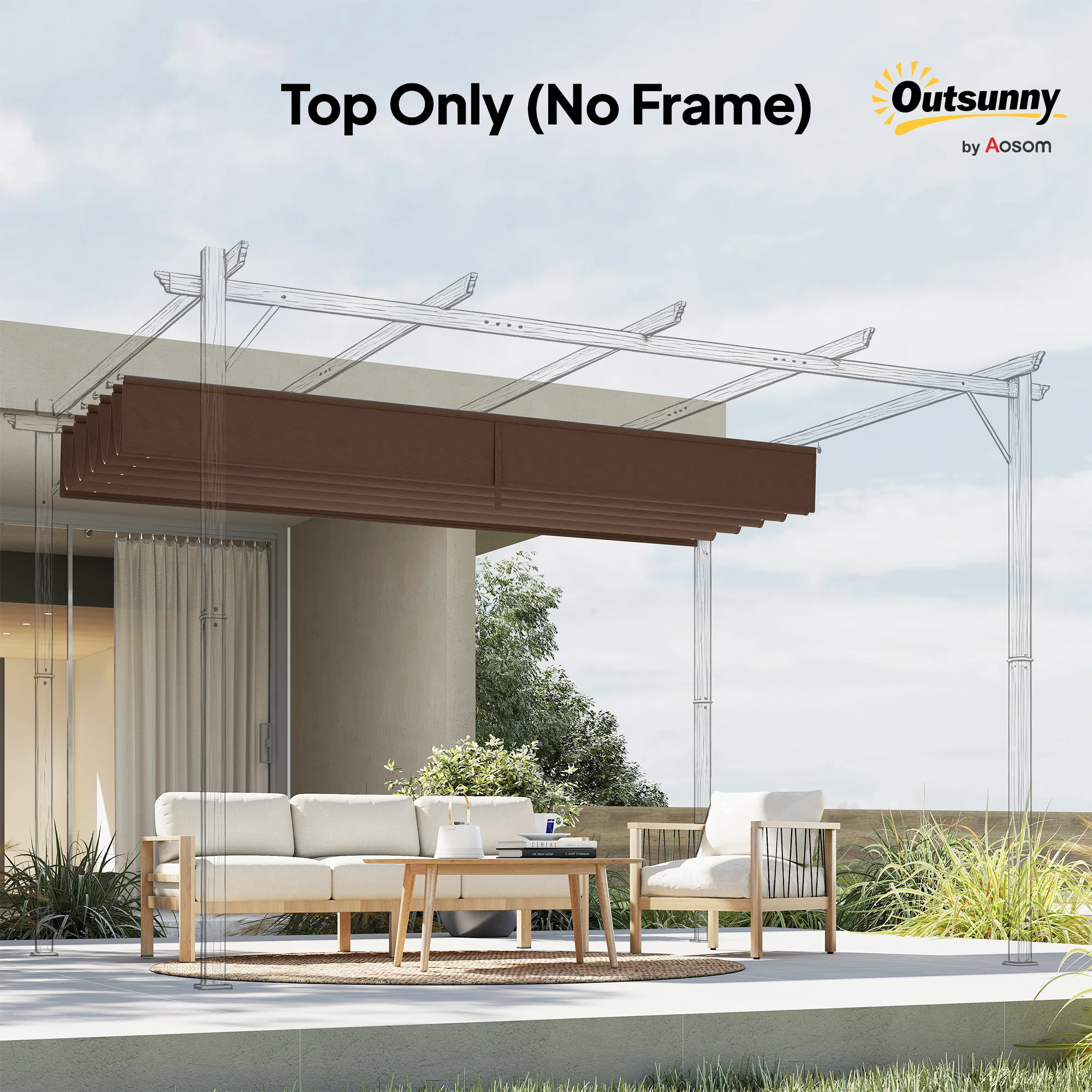 Outsunny Pergola Shade Cover Replacement Canopy for Pergola - Image 9