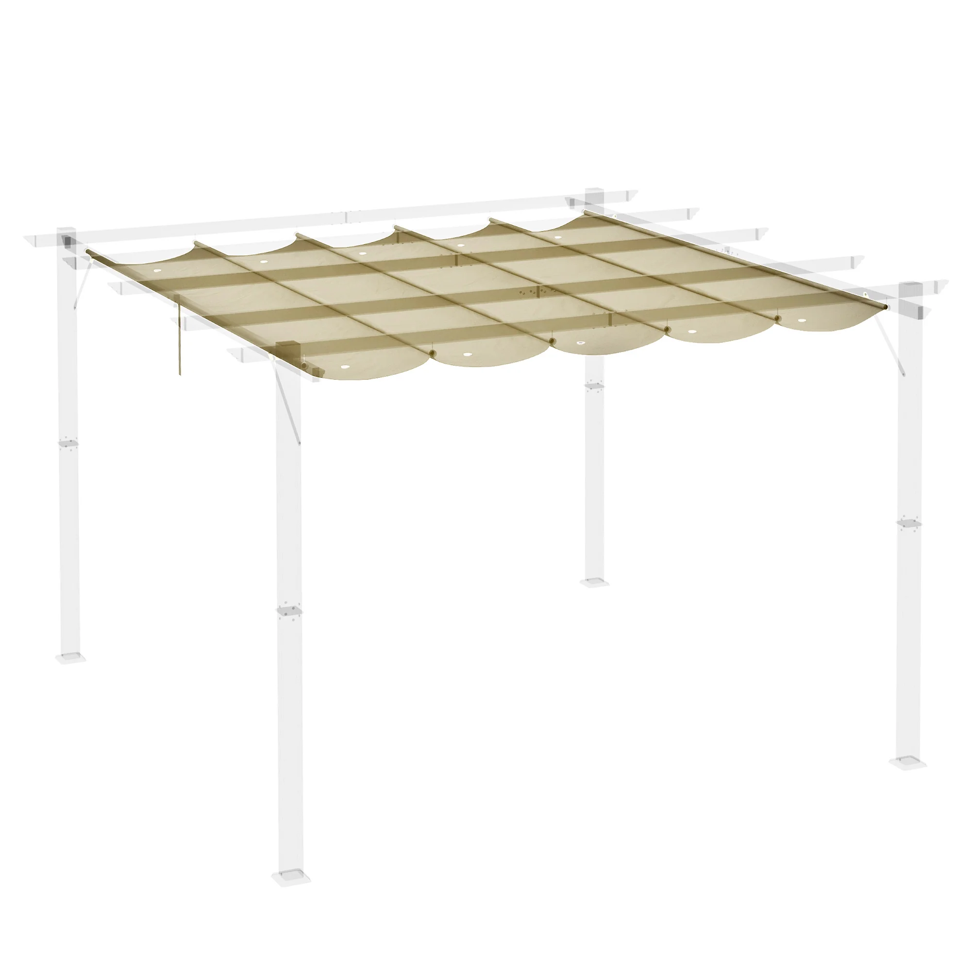 Outsunny Pergola Shade Cover Replacement Canopy For Pergola, Beige - Image 8