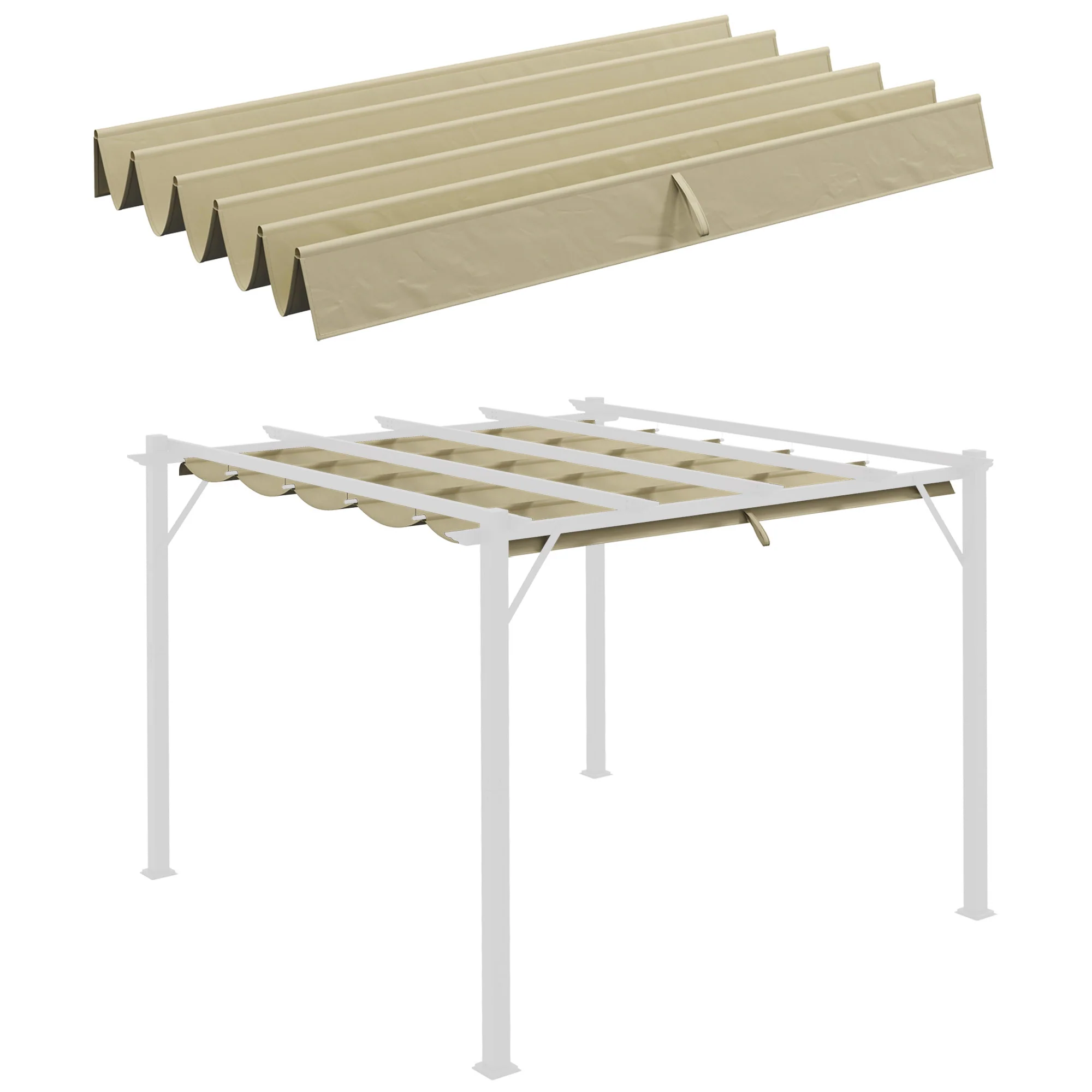 Outsunny Pergola Shade Cover Replacement Canopy For Pergola, Beige