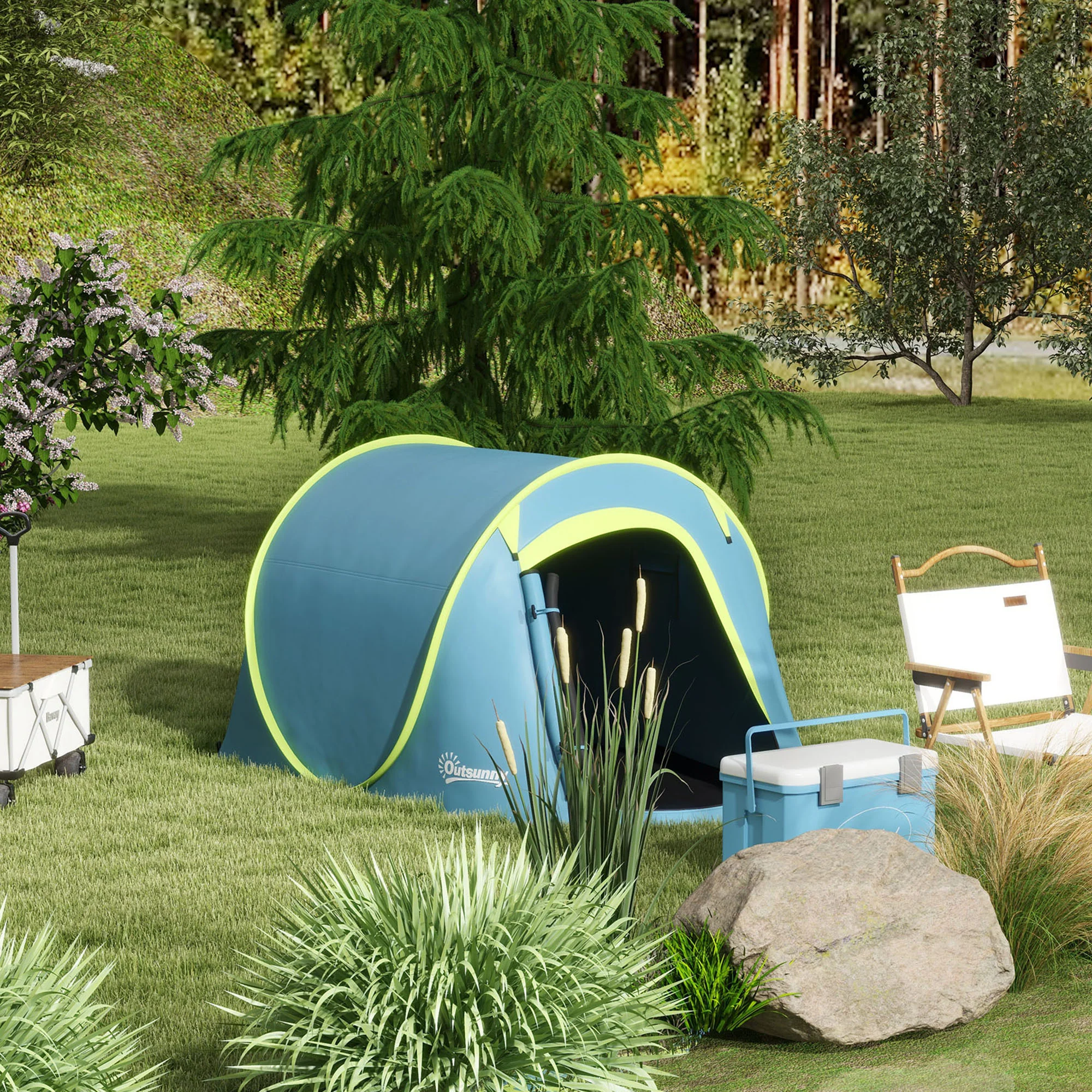 Outsunny Pop up Camping Tent for 2 Man, 2000mm Waterproof with Carry Bag - Image 11