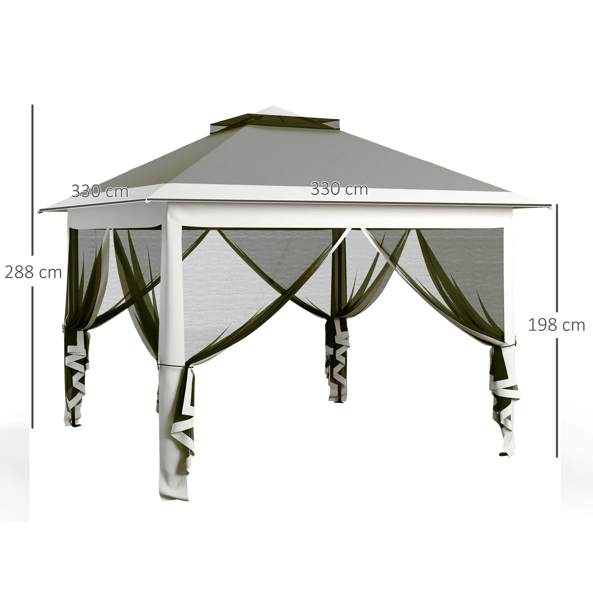 Outsunny Pop Up Gazebo Height Adjustable Canopy Tent w/ Carrying Bag, Dark Grey - Image 5
