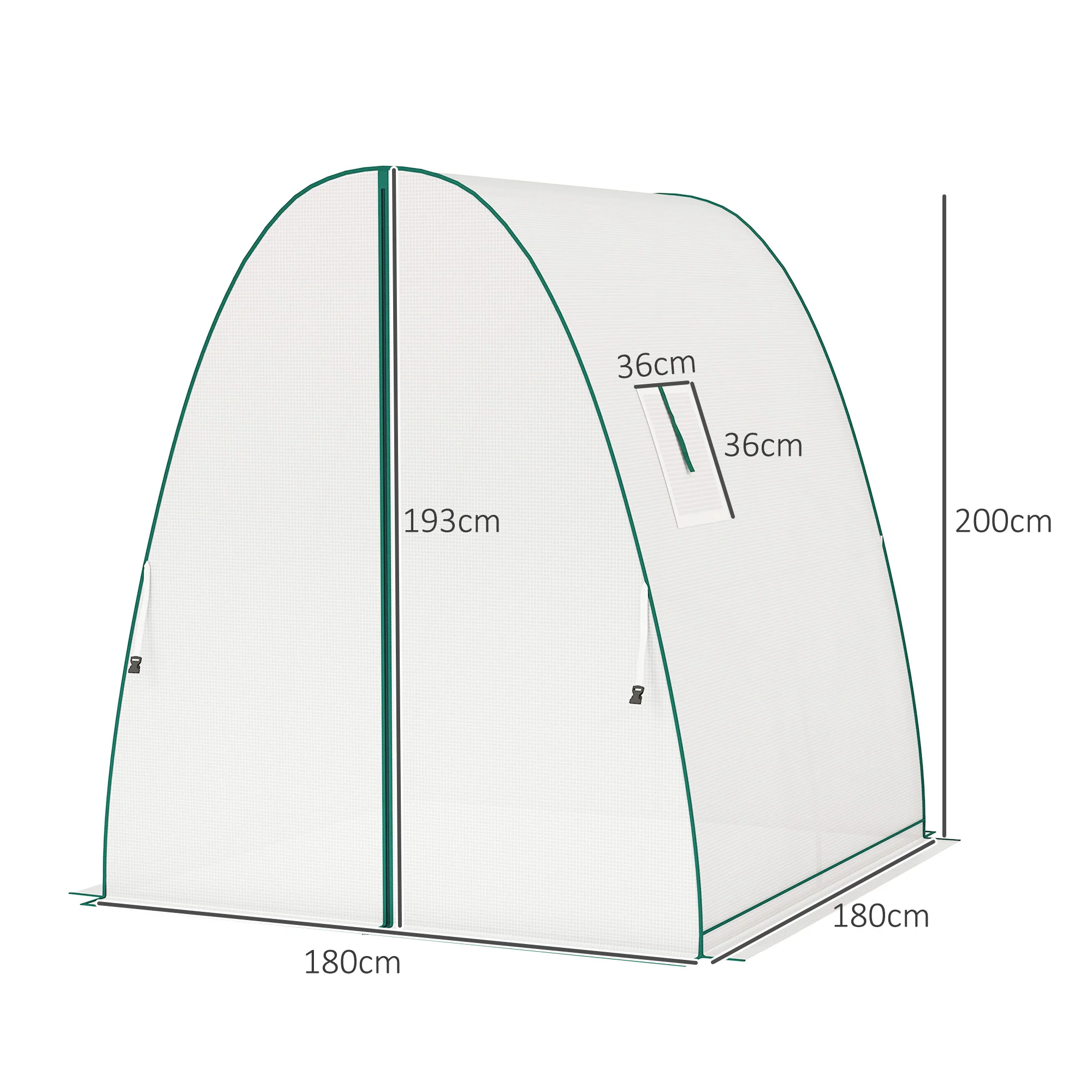 Outsunny Portable Greenhouse Gardening Plant Hot House with 2 Doors, White - Image 5