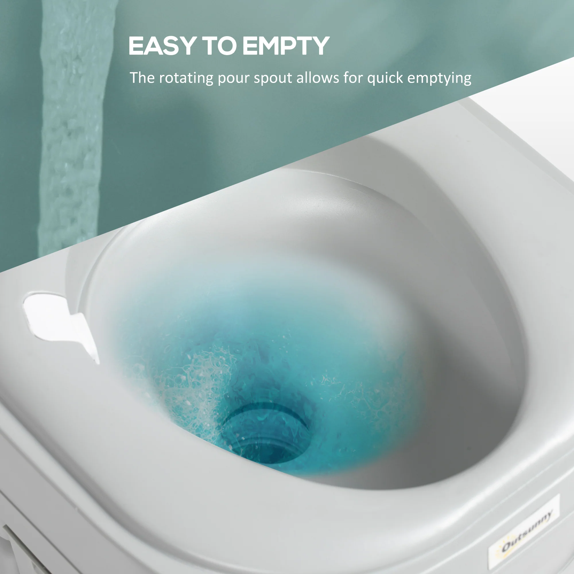 Outsunny Portable Toilet with Detachable Tanks for Camping, Grey - Image 7